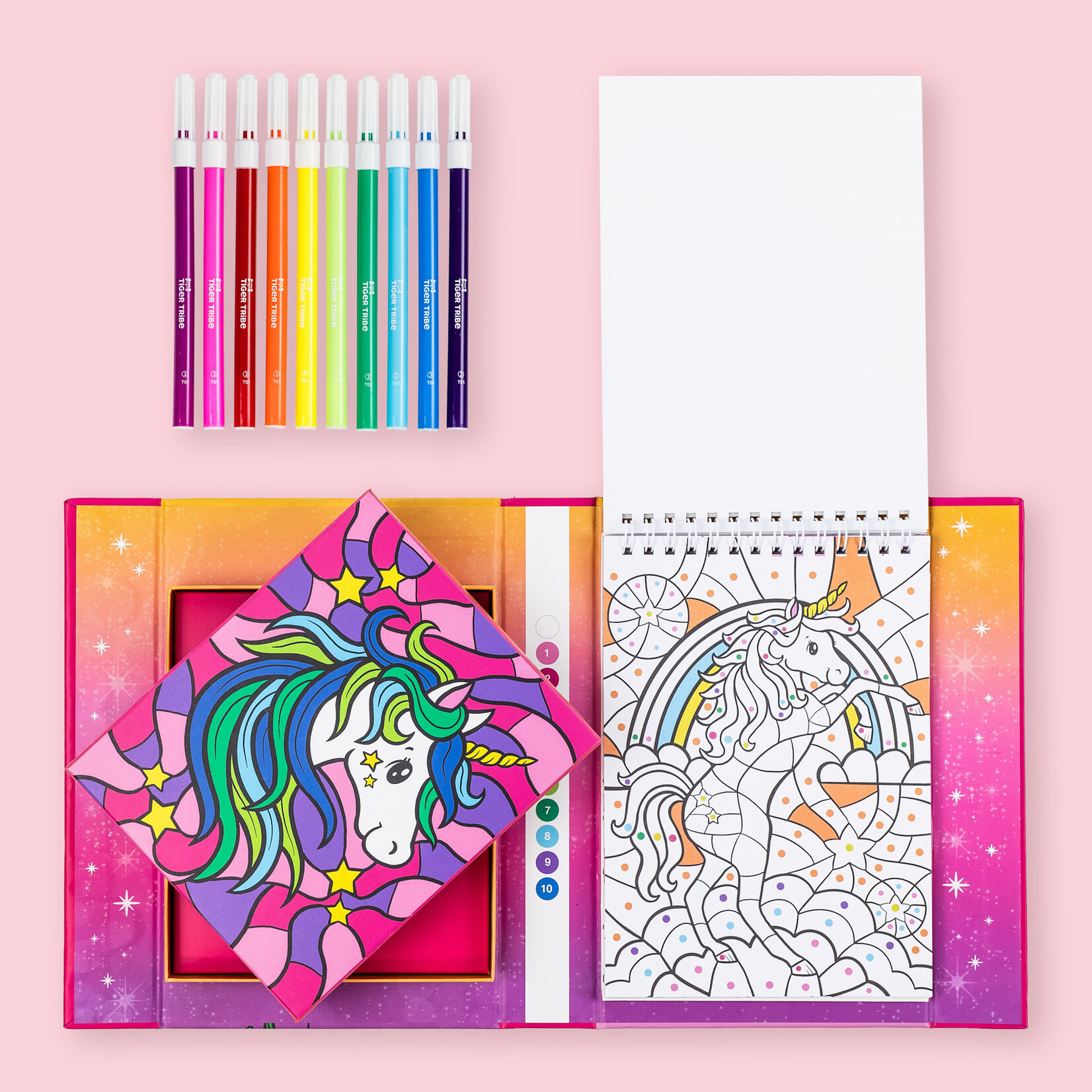 Tiger Tribe Colour By Numbers Unicorn