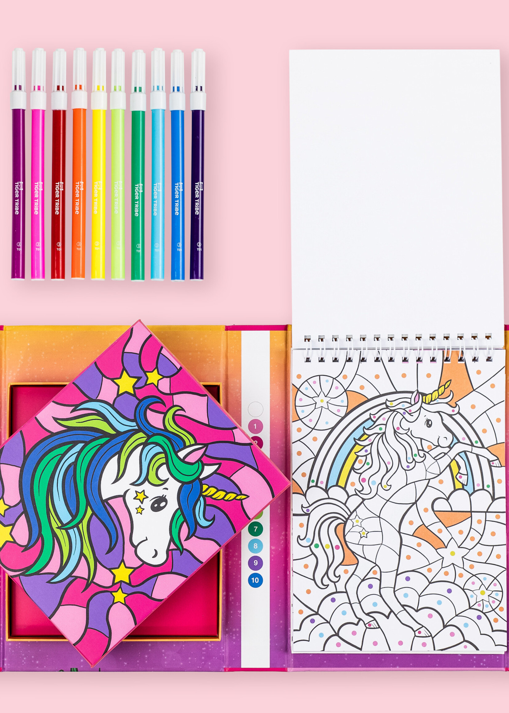 Tiger Tribe Colour By Numbers Unicorn