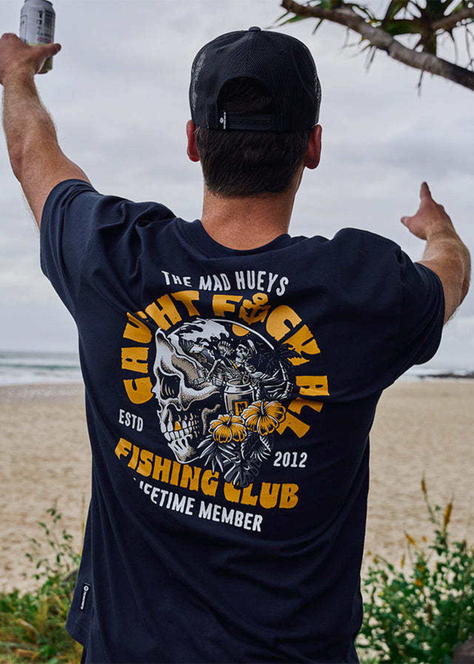 Mad Hueys Tropic Caught Fk All | SS Tee - Navy