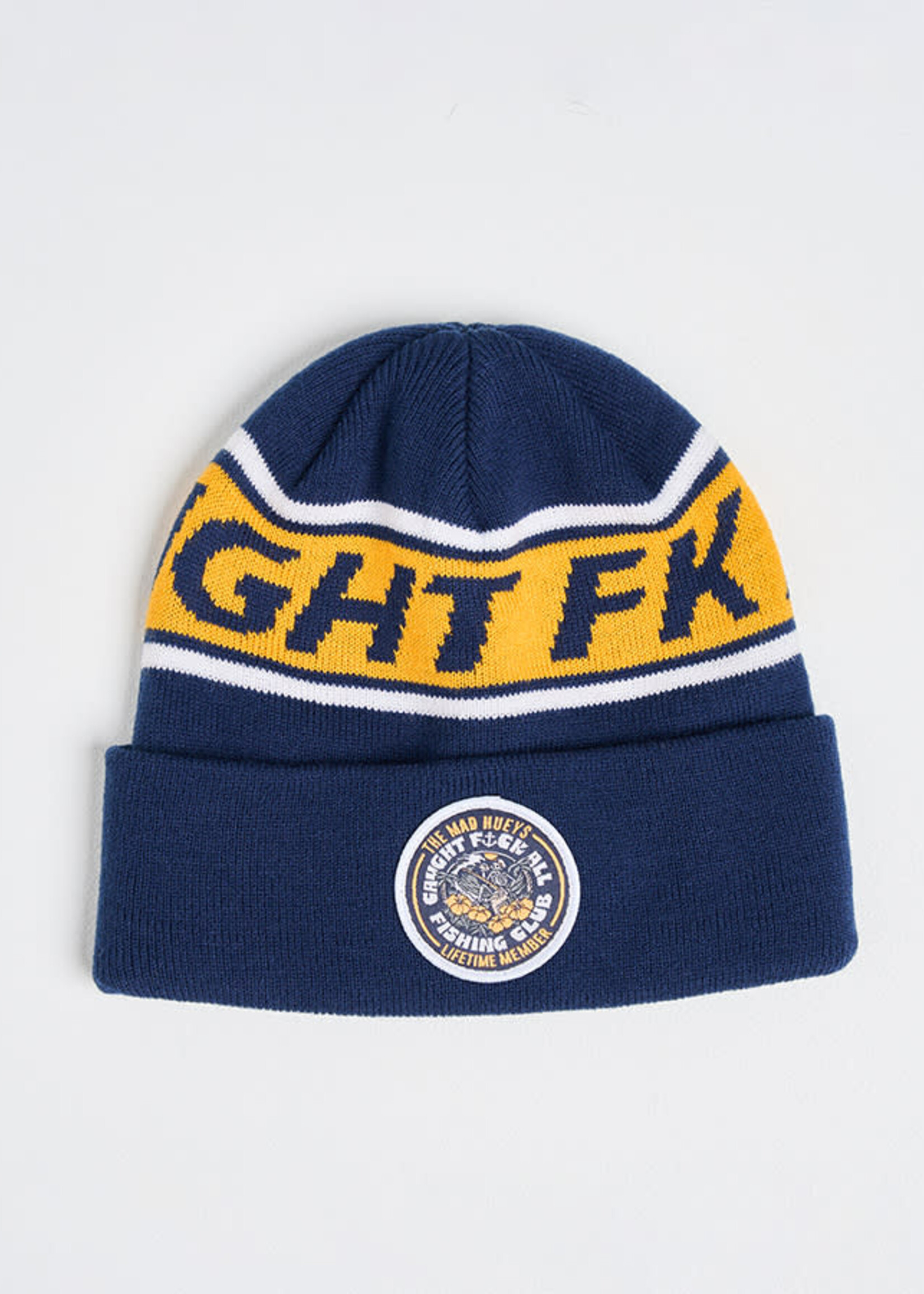 Mad Hueys Tropic Caught Fk All | Relaxed Fit Beanie - Navy