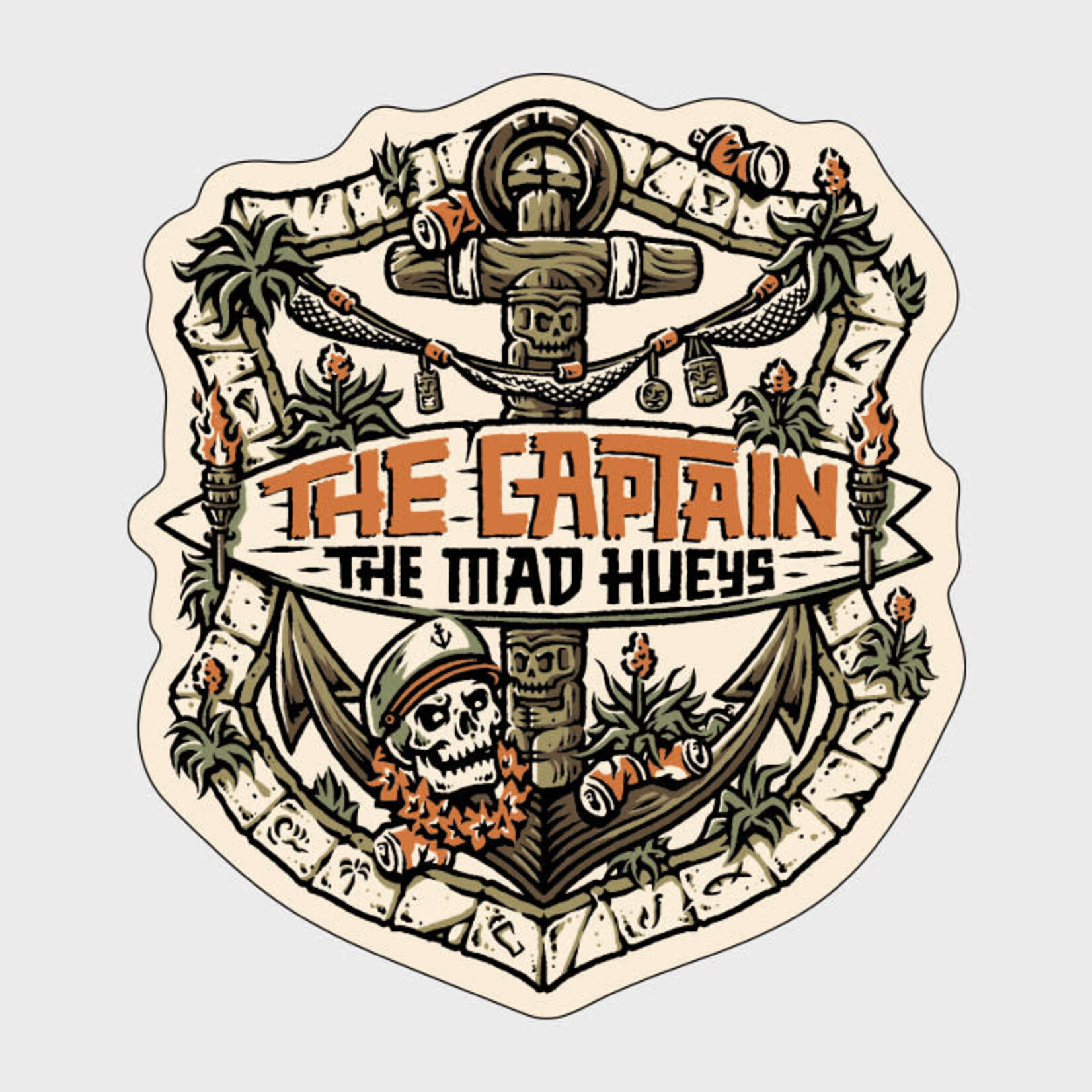 Mad Hueys The Tiki Captain | Sticker - Cement