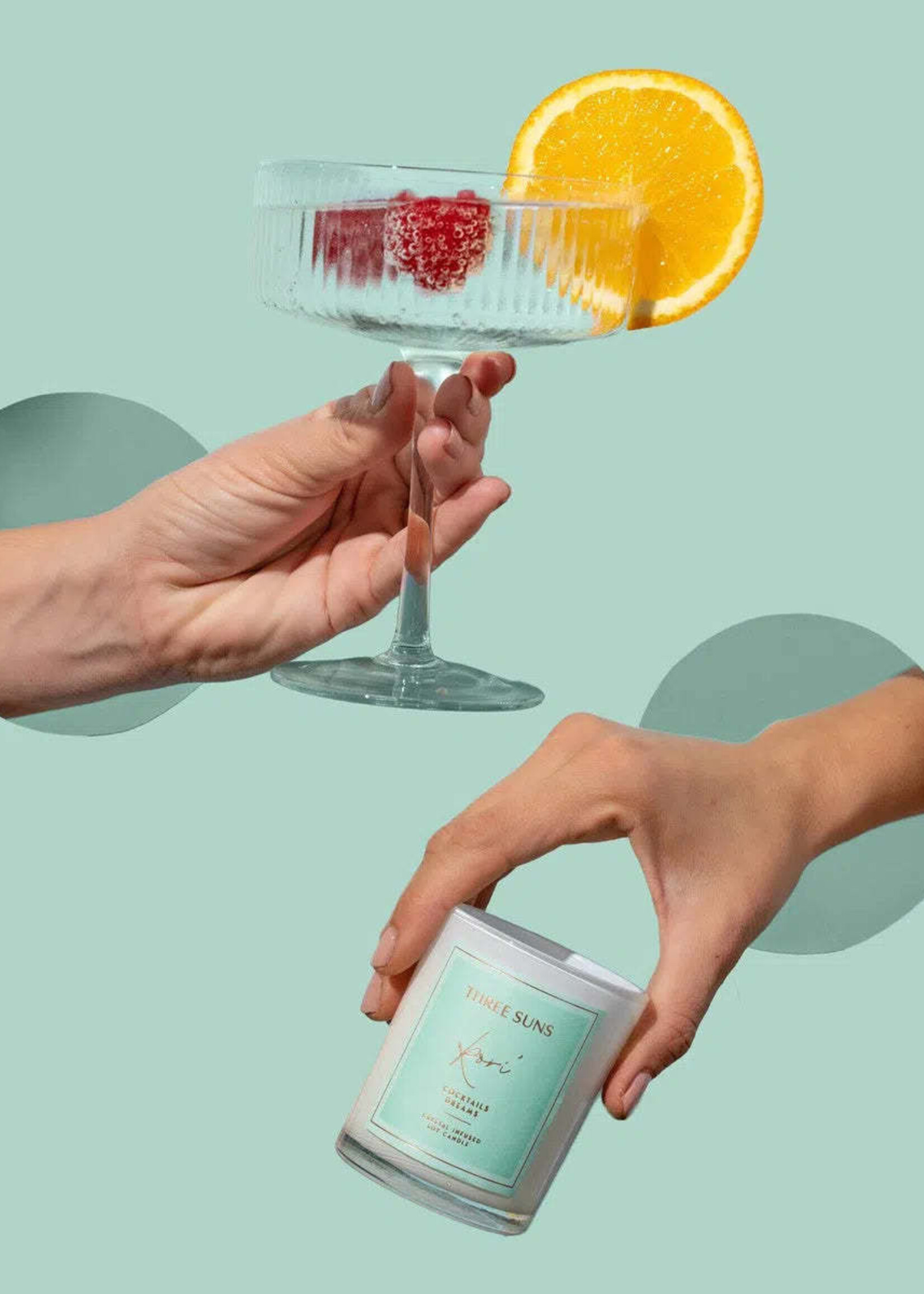 Three Suns MINI Kori' | Crystal Infused Candle of Hope | Cocktails + Dreams