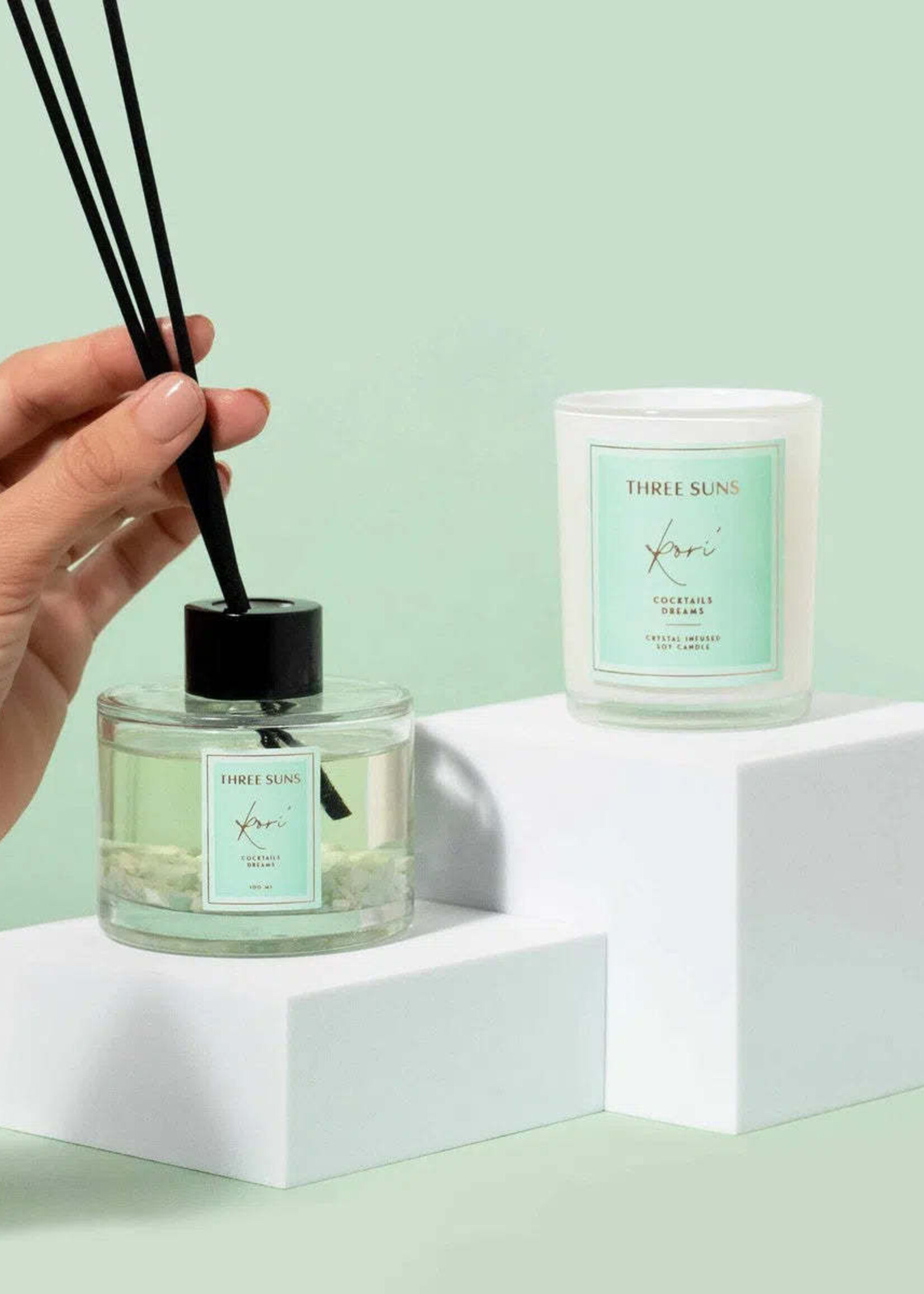 Three Suns MINI Kori' | Crystal Infused Candle of Hope | Cocktails + Dreams