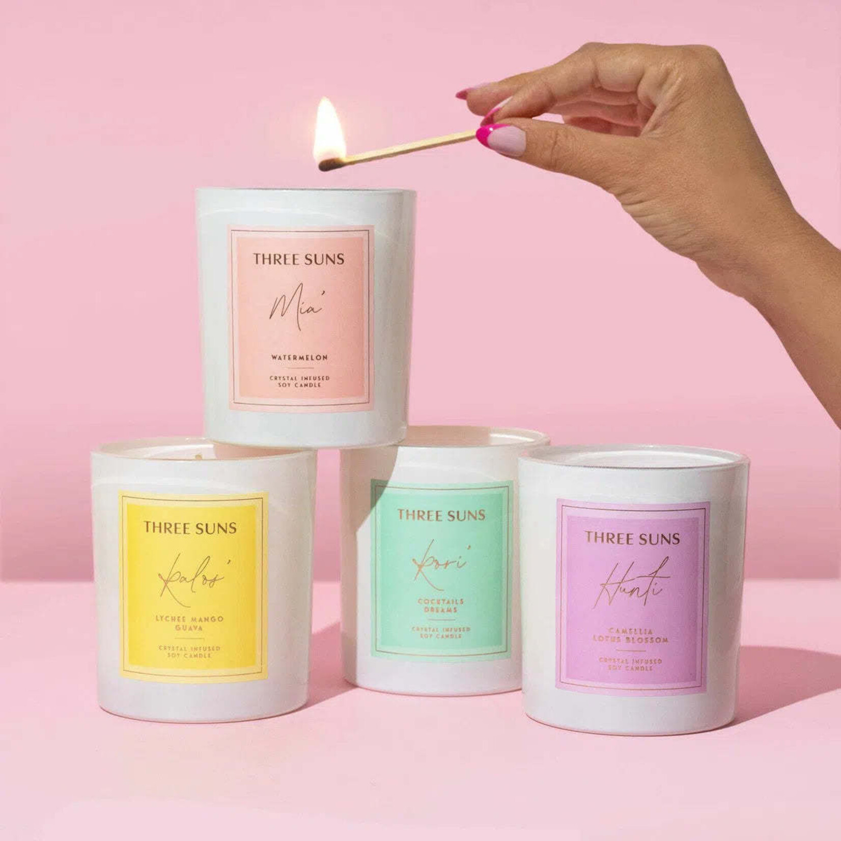 Three Suns Kori' | Crystal Infused Candle of Hope | Cocktails + Dreams