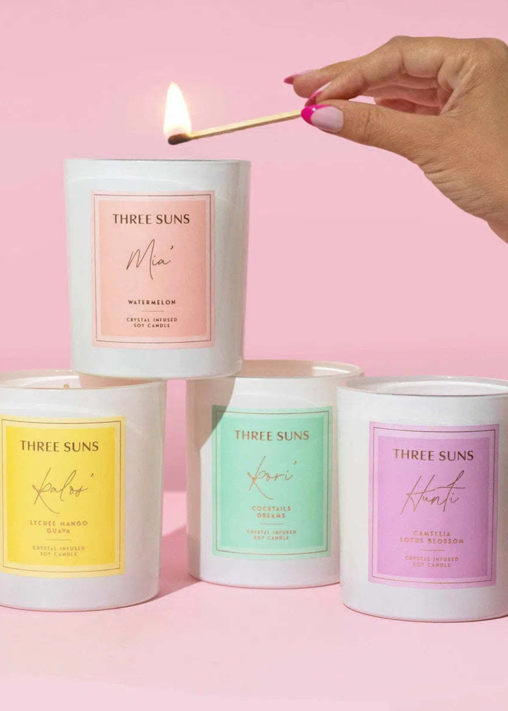 Three Suns Kori' | Crystal Infused Candle of Hope | Cocktails + Dreams