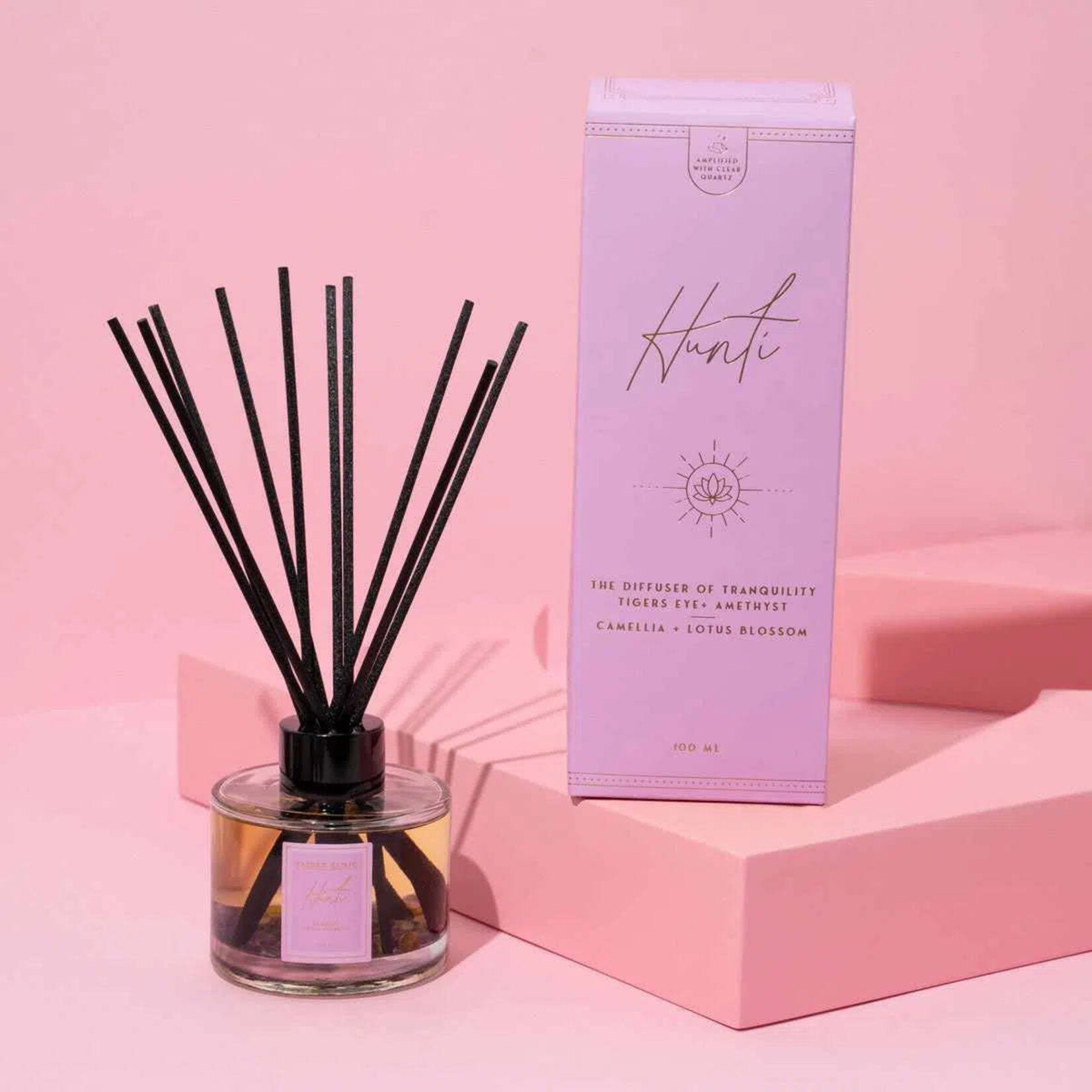 Three Suns Hunti' | 100ml Diffuser of Tranquility | Camellia + Lotus Blossom