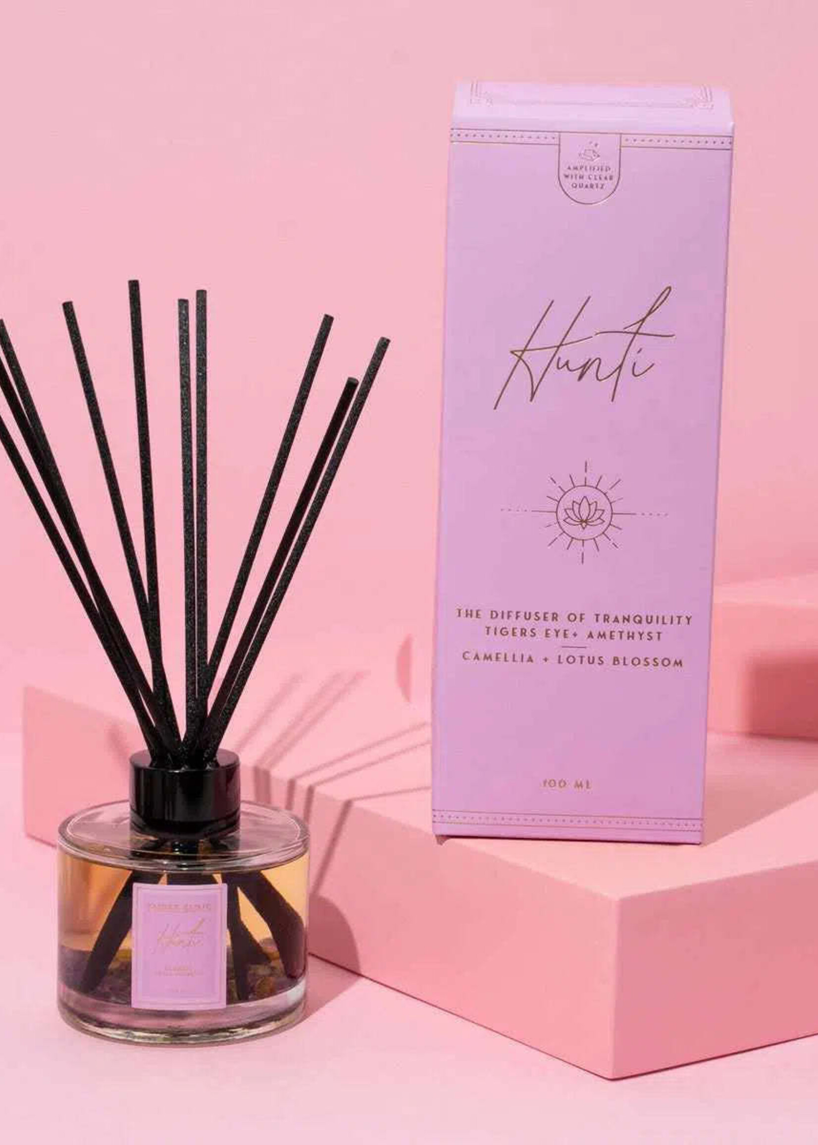 Three Suns Hunti' | 100ml Diffuser of Tranquility | Camellia + Lotus Blossom