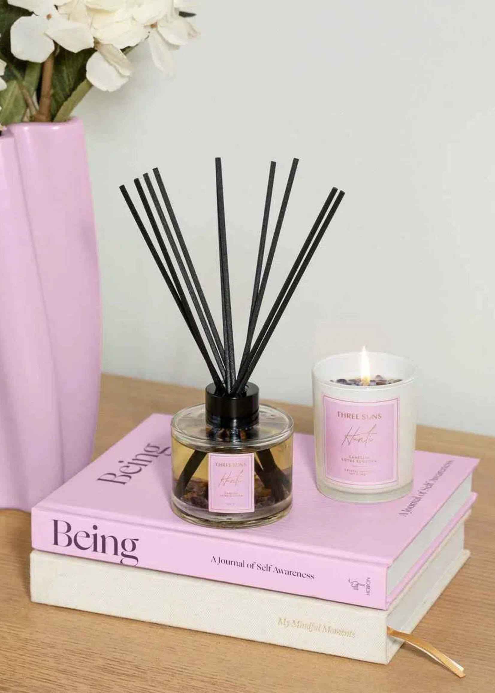 Three Suns Hunti' | 100ml Diffuser of Tranquility | Camellia + Lotus Blossom