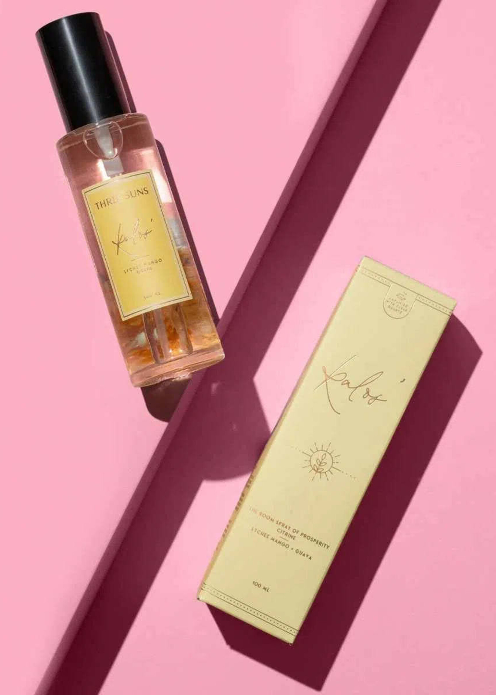 Three Suns Kalos' | 100ml Glass Crystal Room Spray of Prosperity | Lychee Mango + Guava