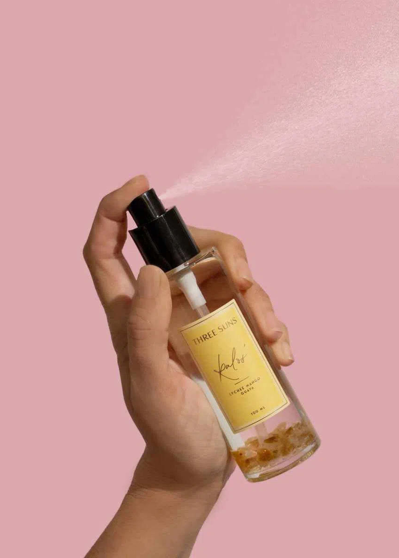 Three Suns Kalos' | 100ml Glass Crystal Room Spray of Prosperity | Lychee Mango + Guava