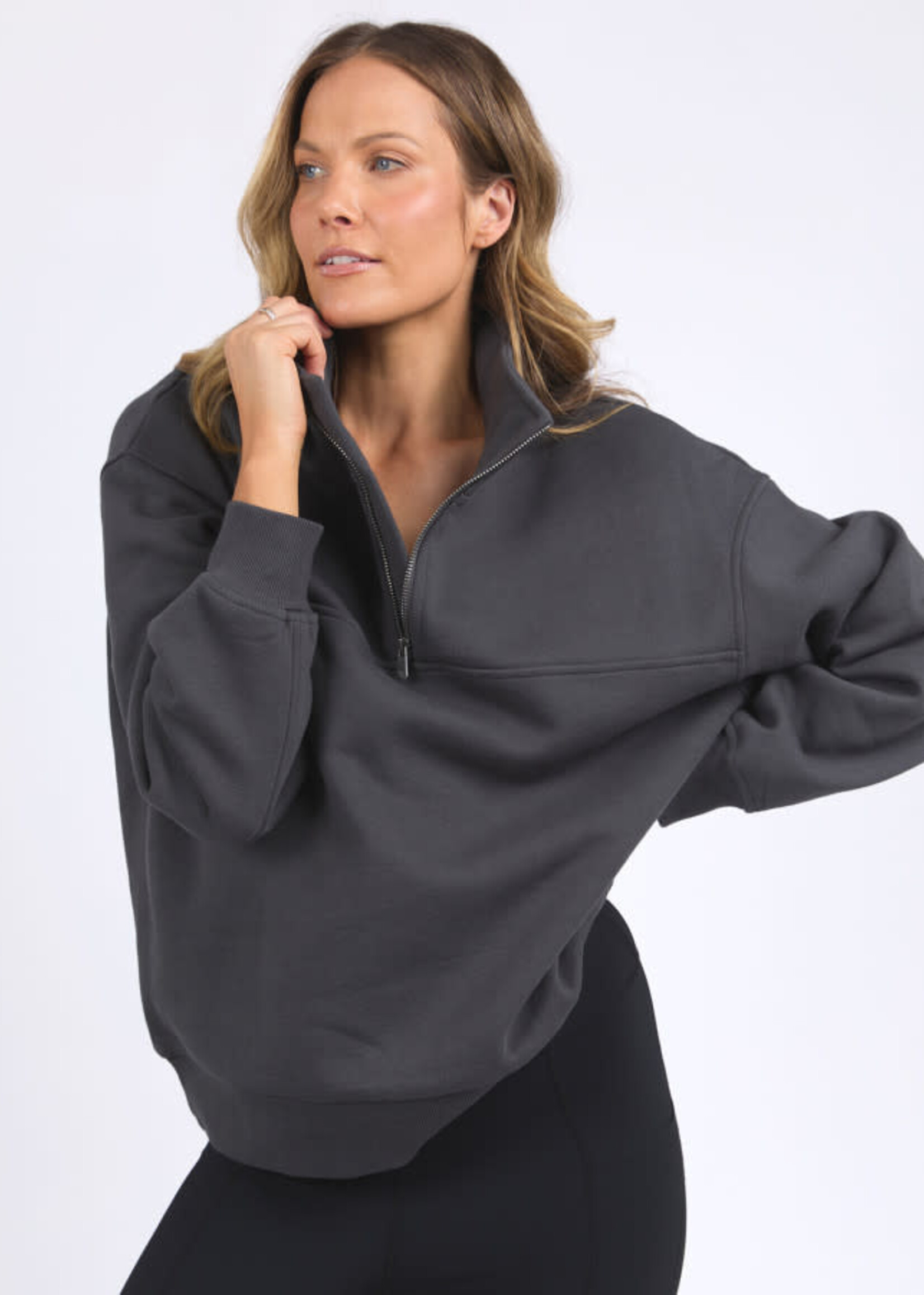 Foxwood College Zip Crew - Coal