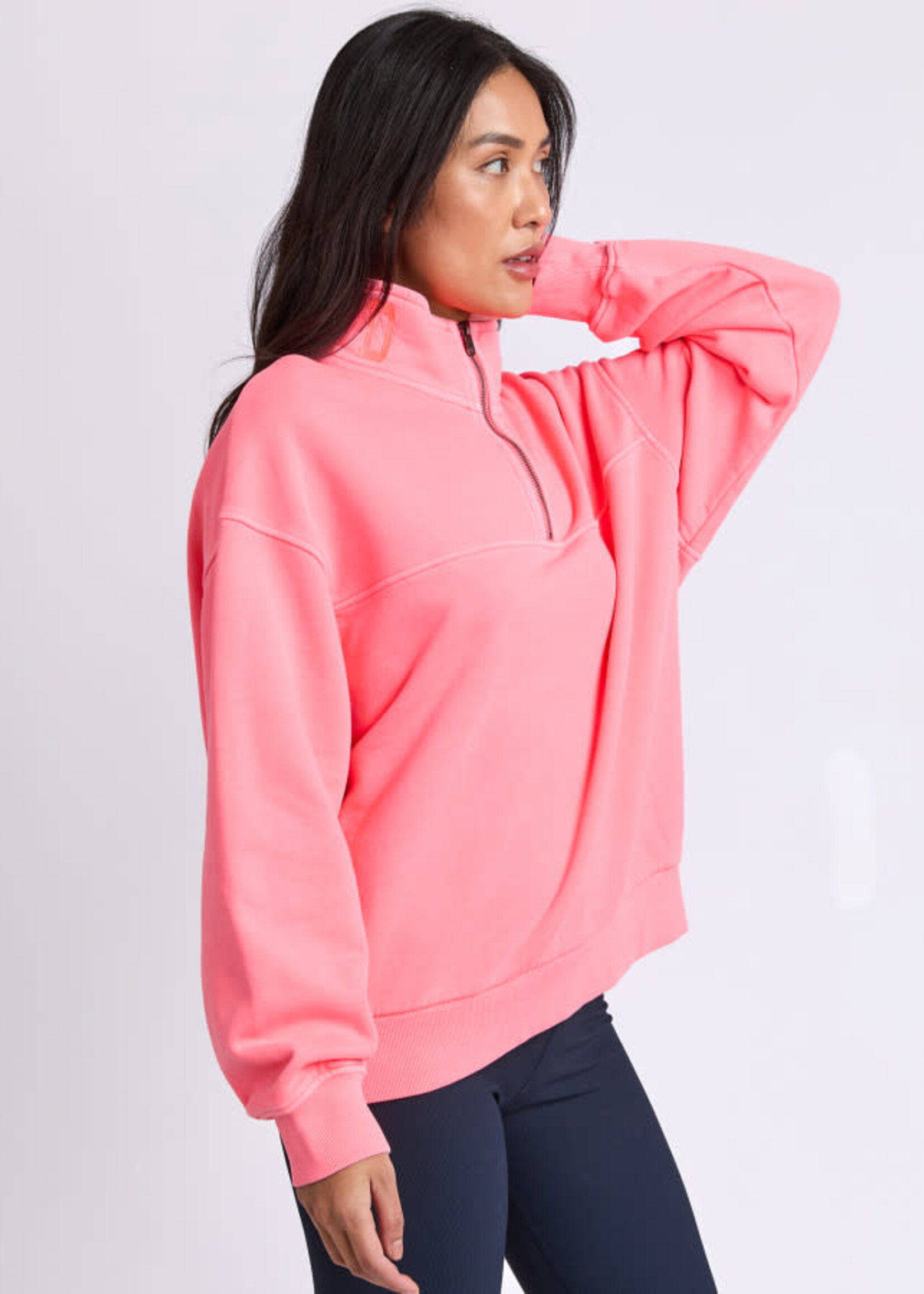 Foxwood College Zip Crew - Neon Pink