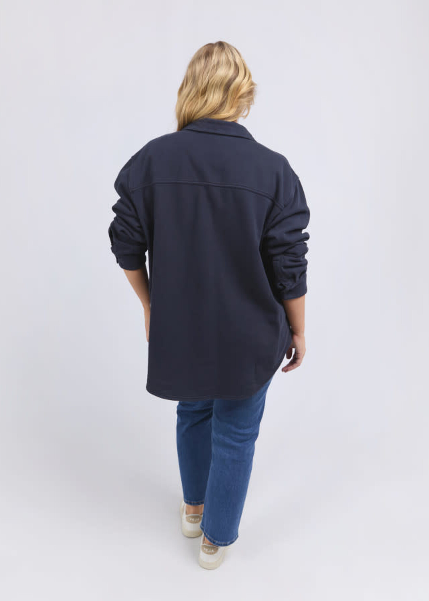 Poppy Fleece Shacket - Navy
