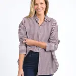 Lila Stripe Shirt - Merlot White