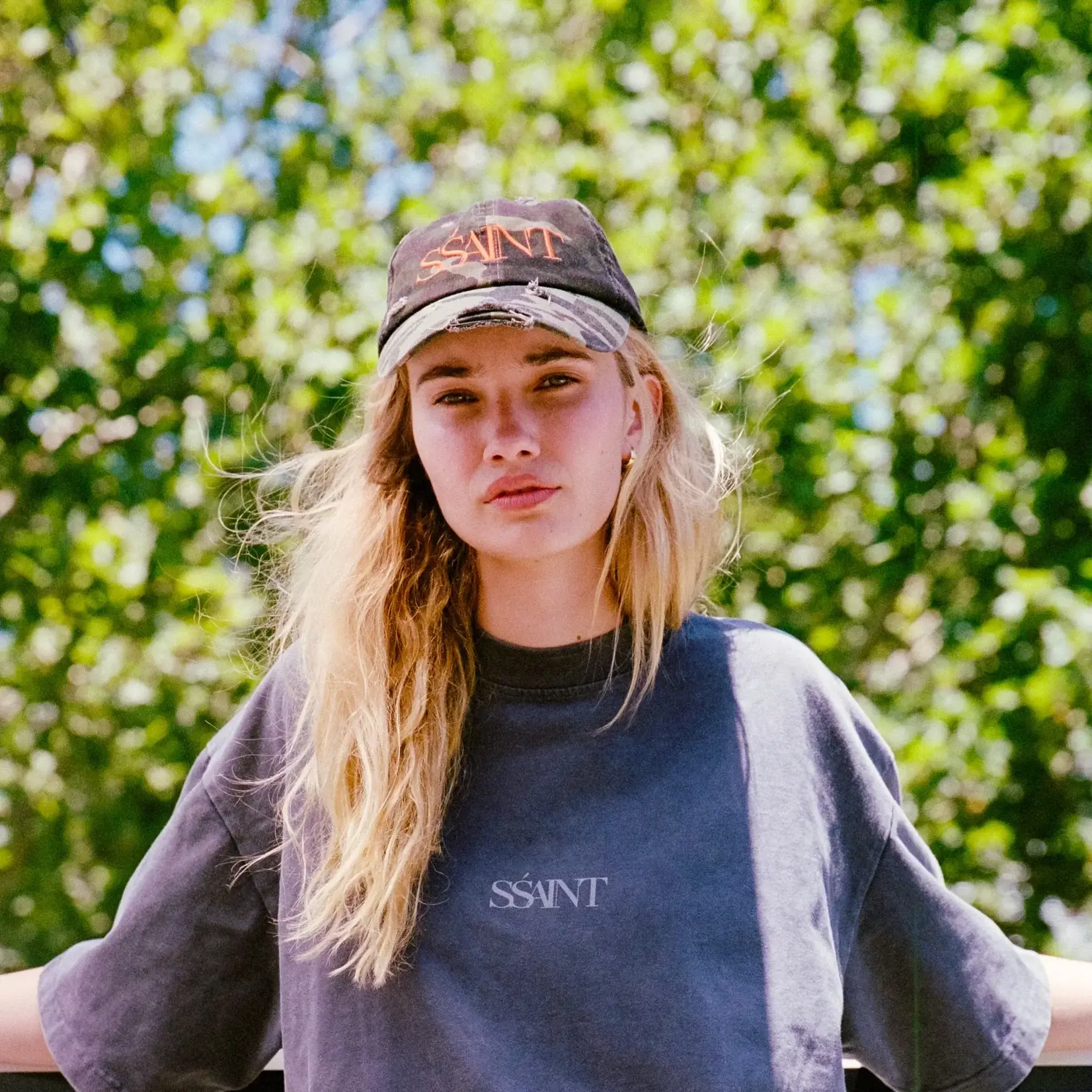 Ssaint No Vacancy Tee - Acid Wash Charcoal