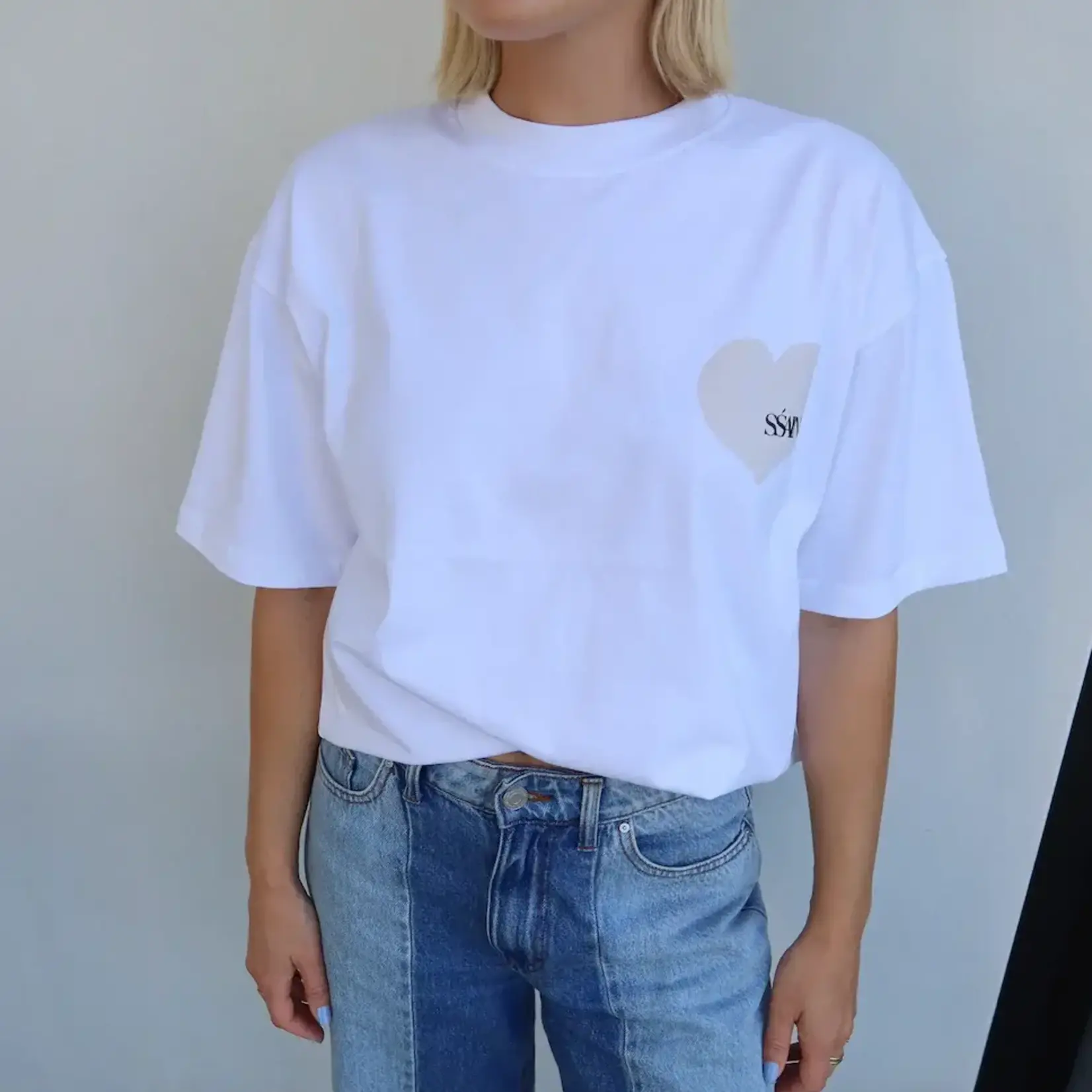 Ssaint Heart Tee - White & Cream