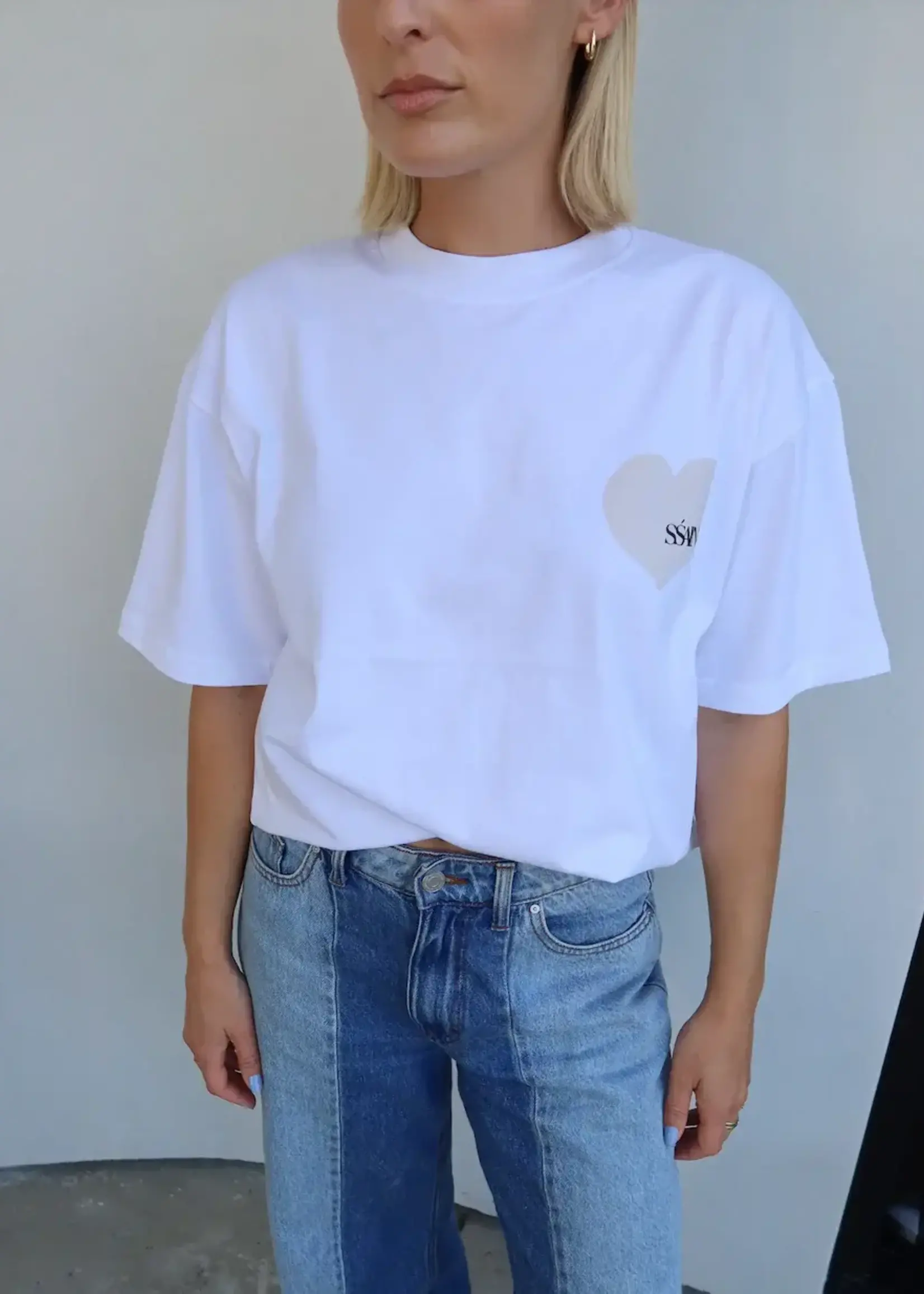 Ssaint Heart Tee - White & Cream