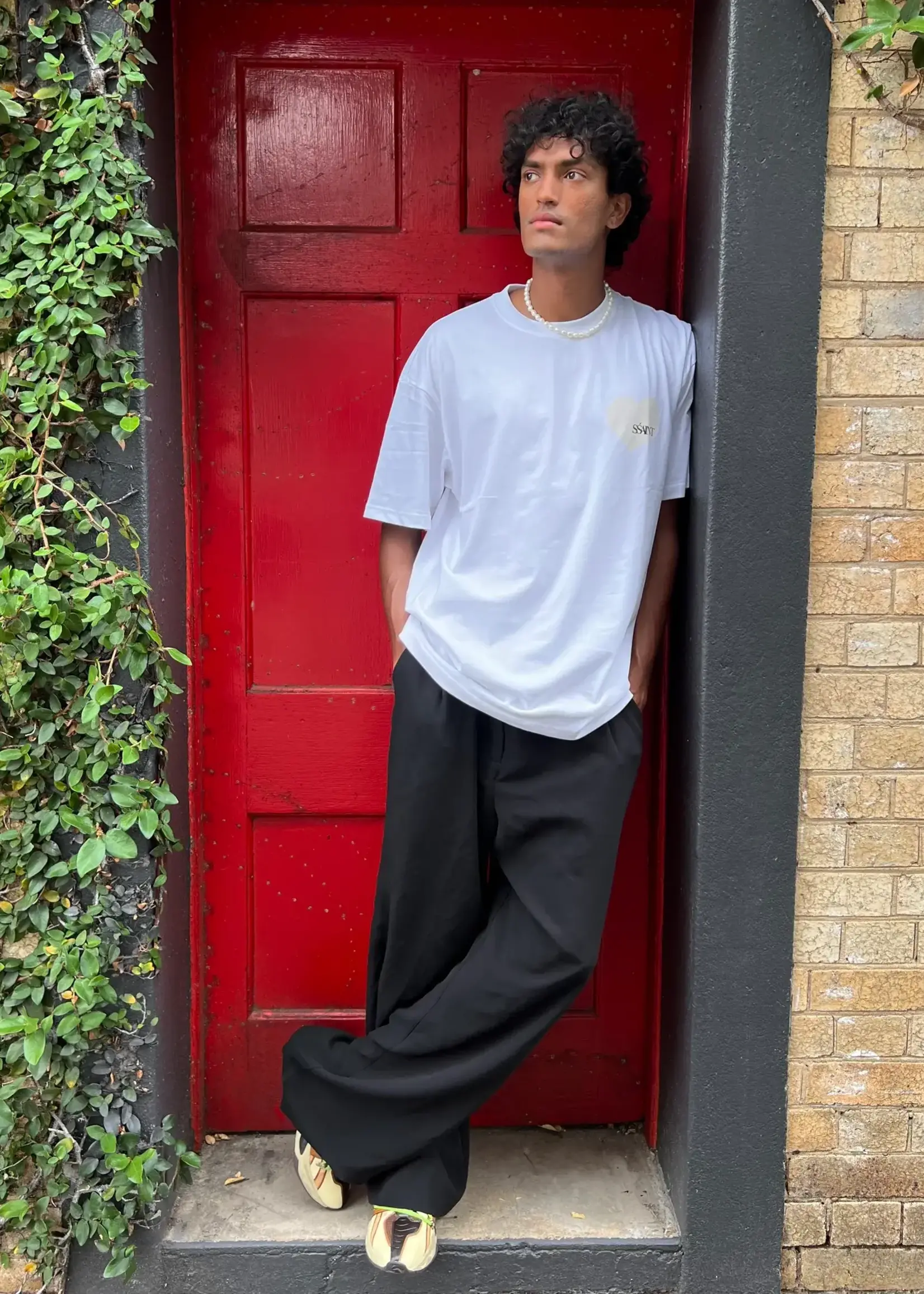 Ssaint Heart Tee - White & Cream