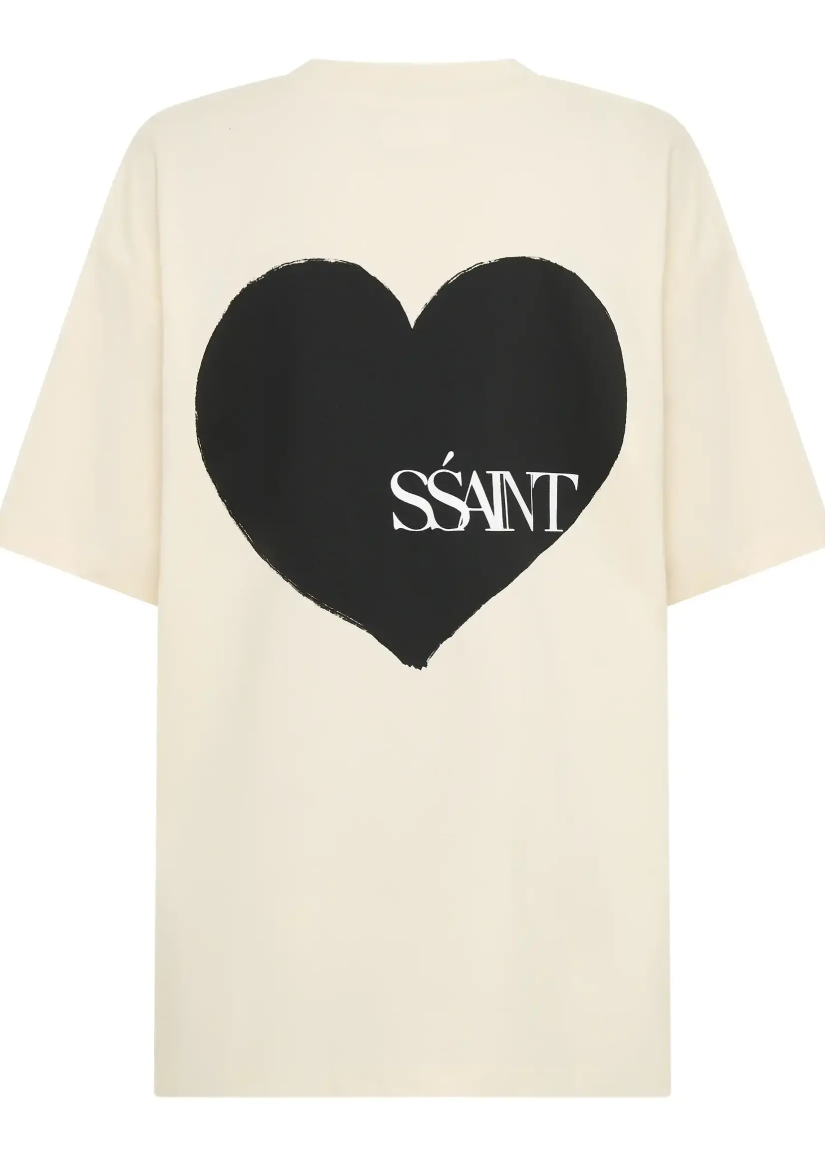 Ssaint Heart Tee - Cream & Black