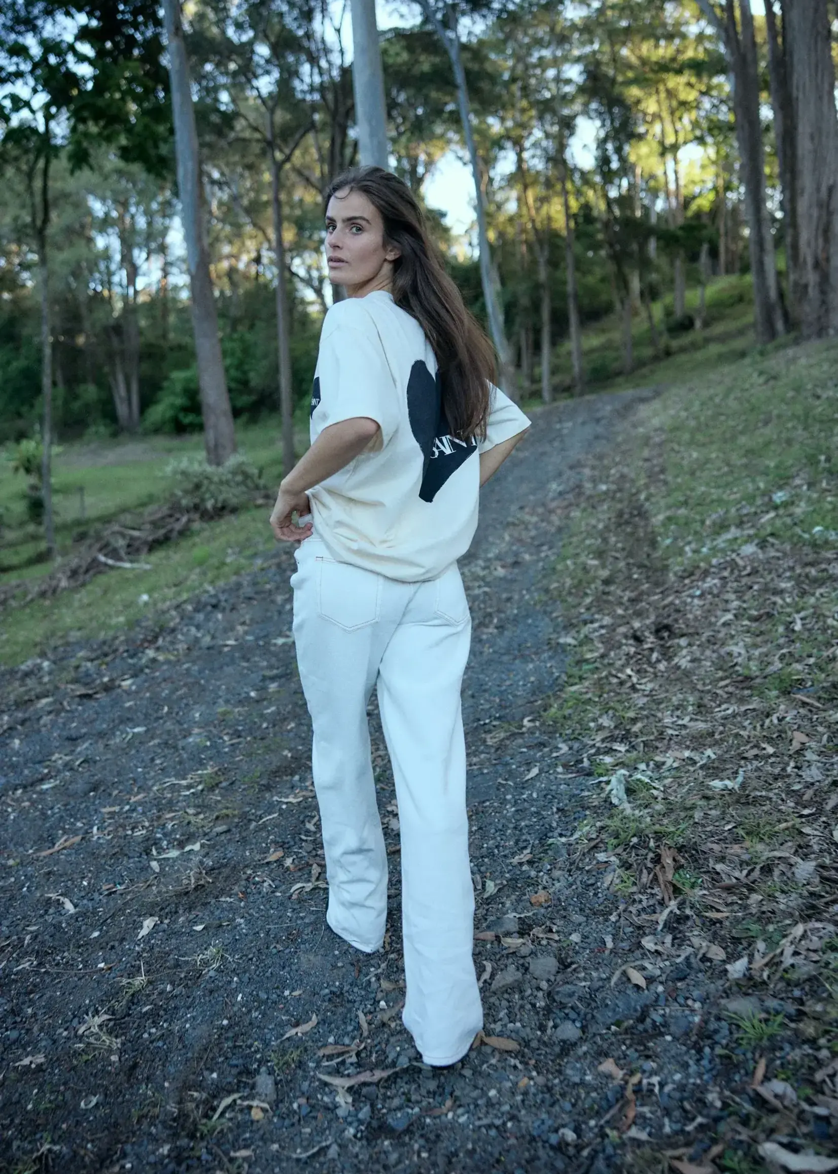 Ssaint Heart Tee - Cream & Black