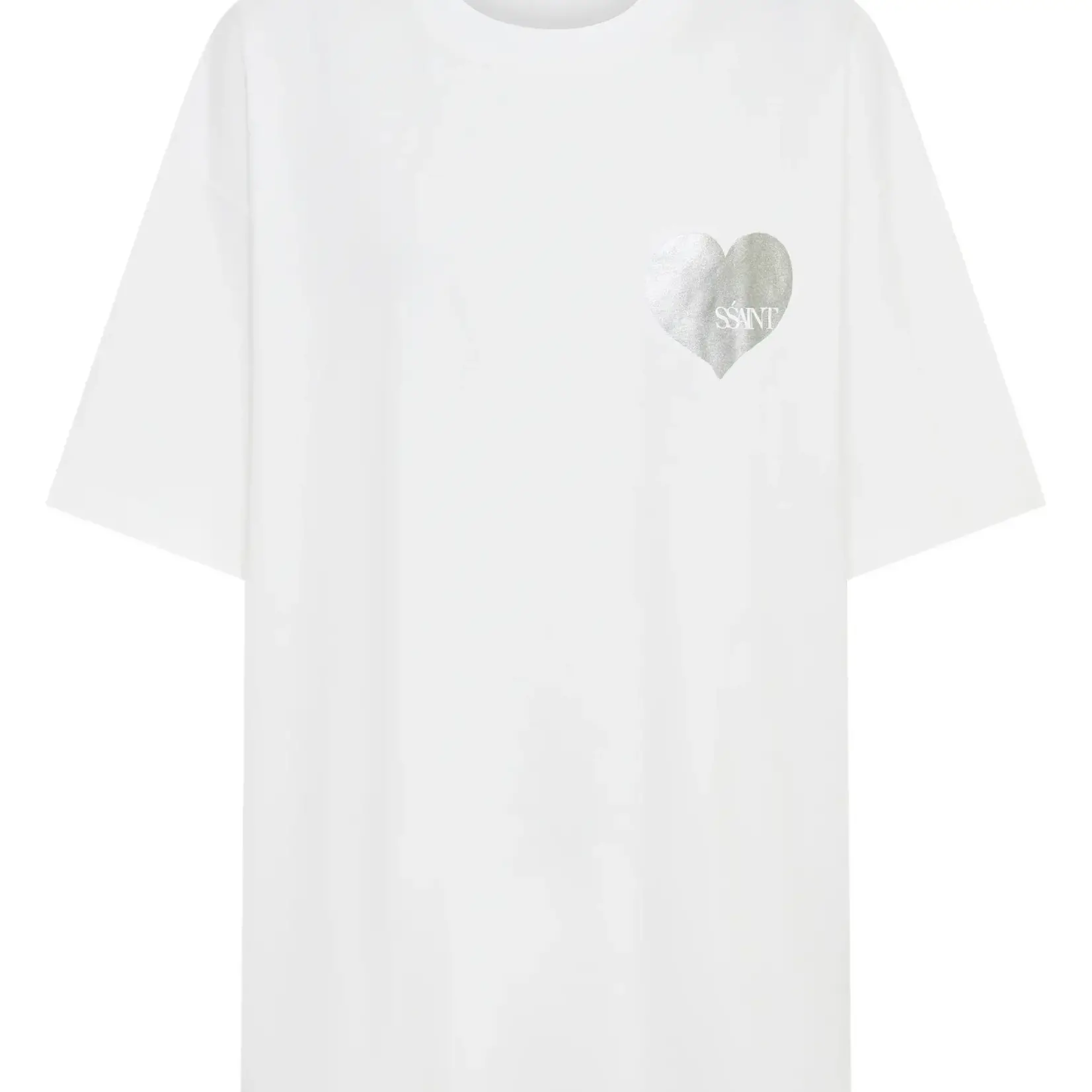 Ssaint Heart Tee - White & Silver