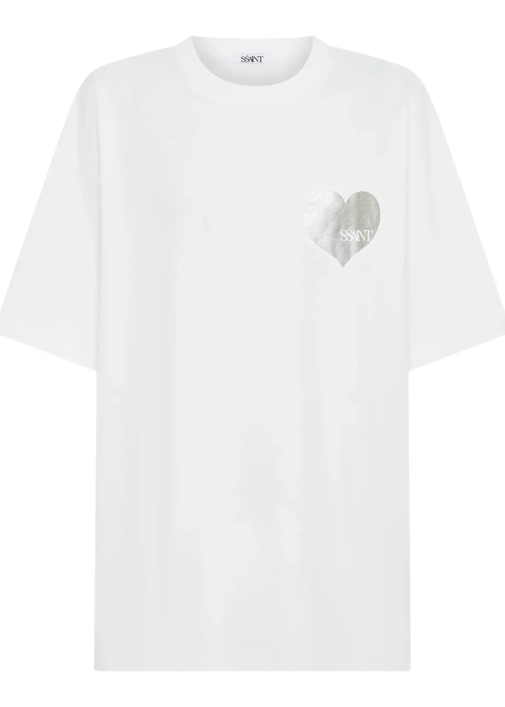 Ssaint Heart Tee - White & Silver