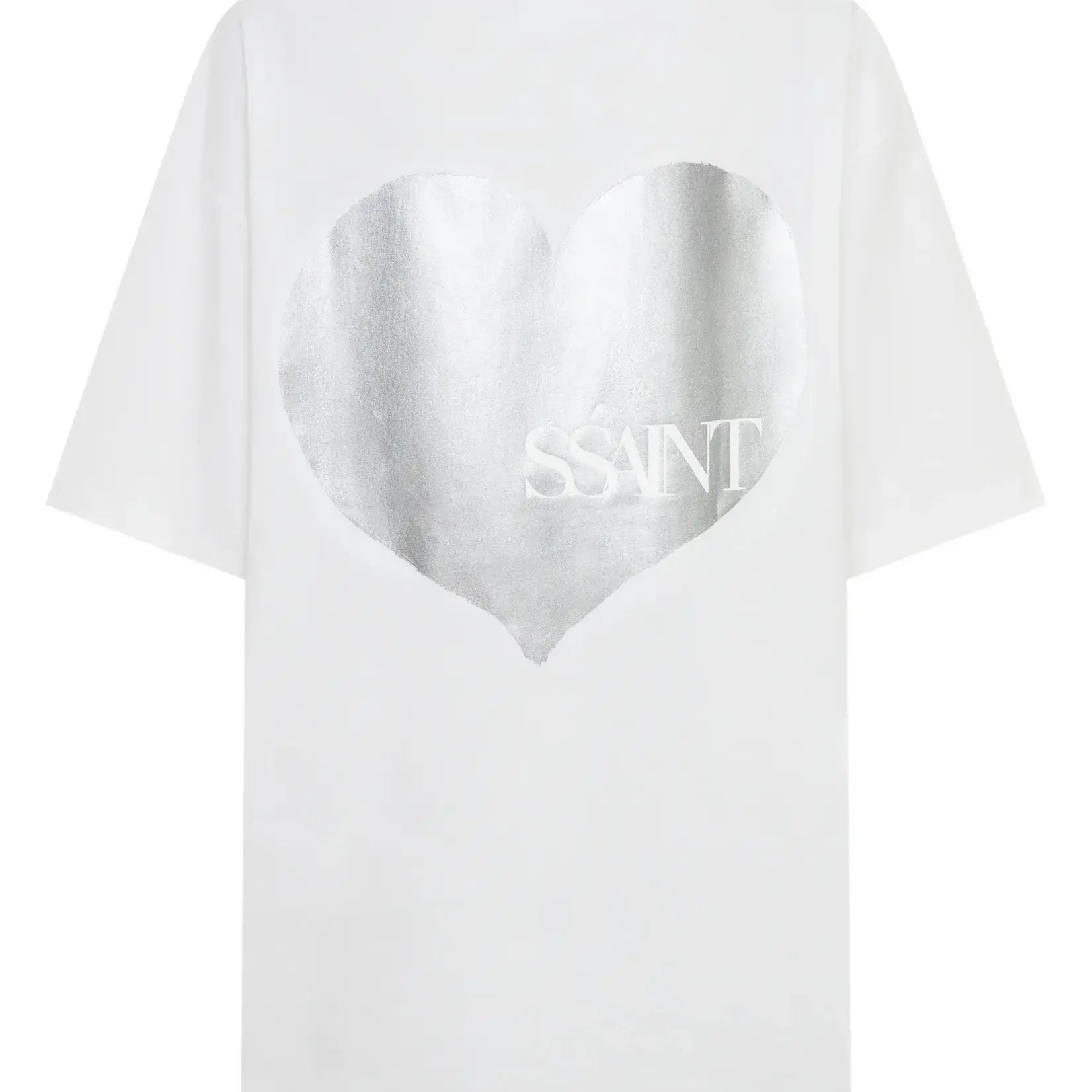 Ssaint Heart Tee - White & Silver