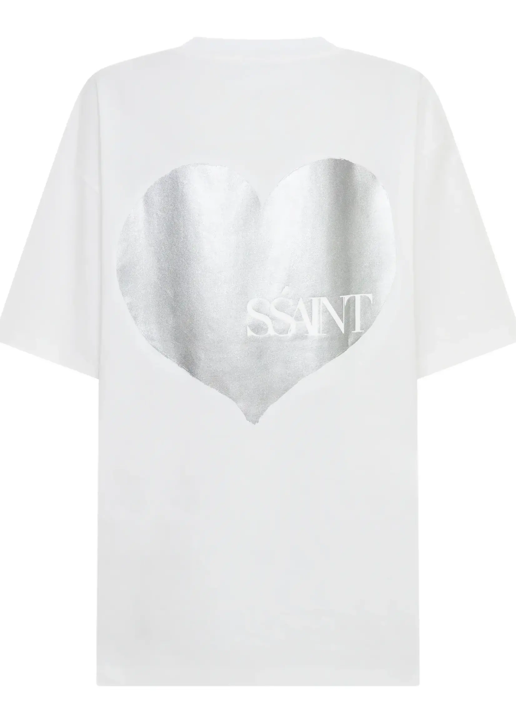 Ssaint Heart Tee - White & Silver