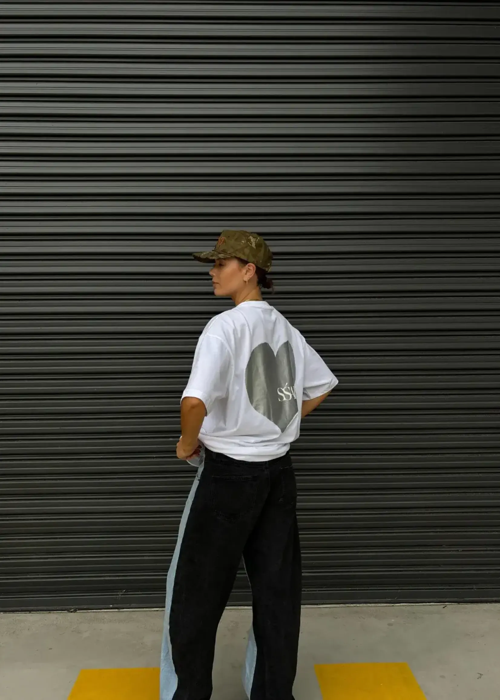 Ssaint Heart Tee - White & Silver