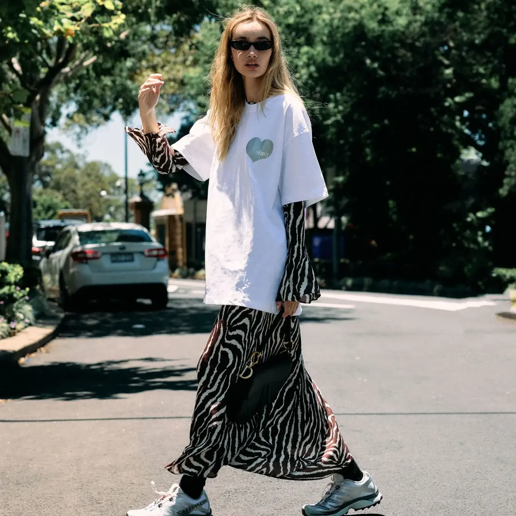 Ssaint Heart Tee - White & Silver