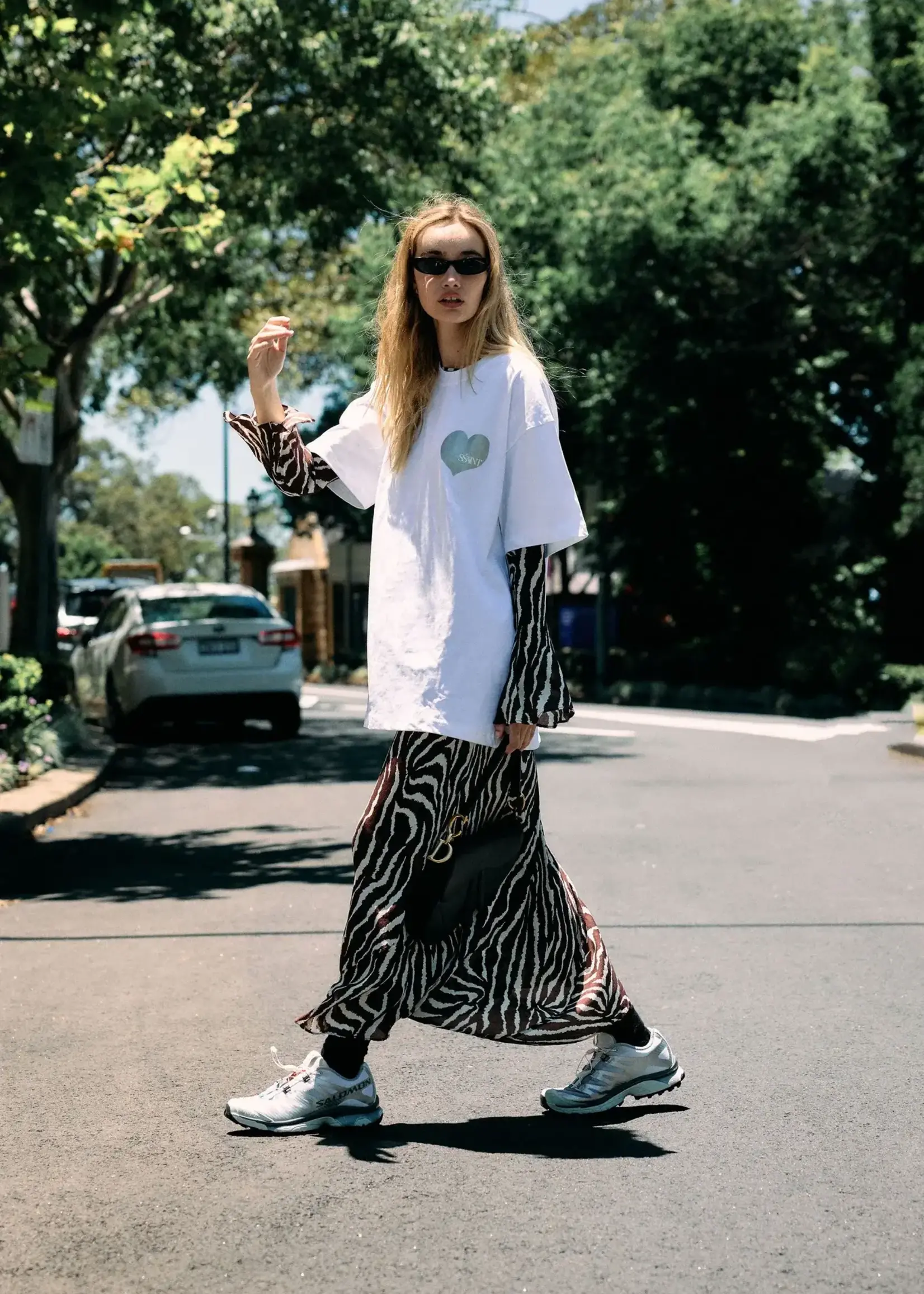 Ssaint Heart Tee - White & Silver