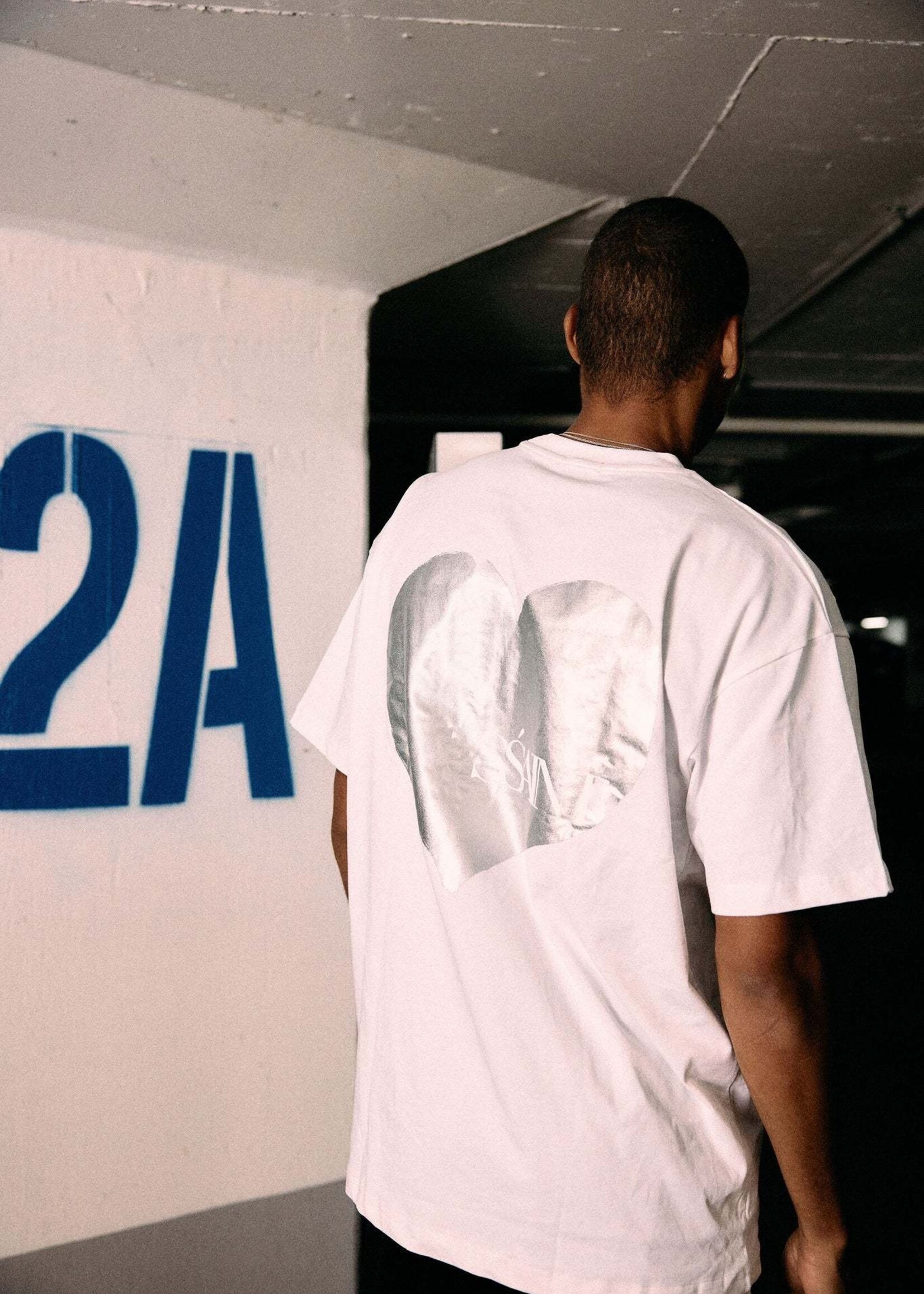 Ssaint Heart Tee - White & Silver