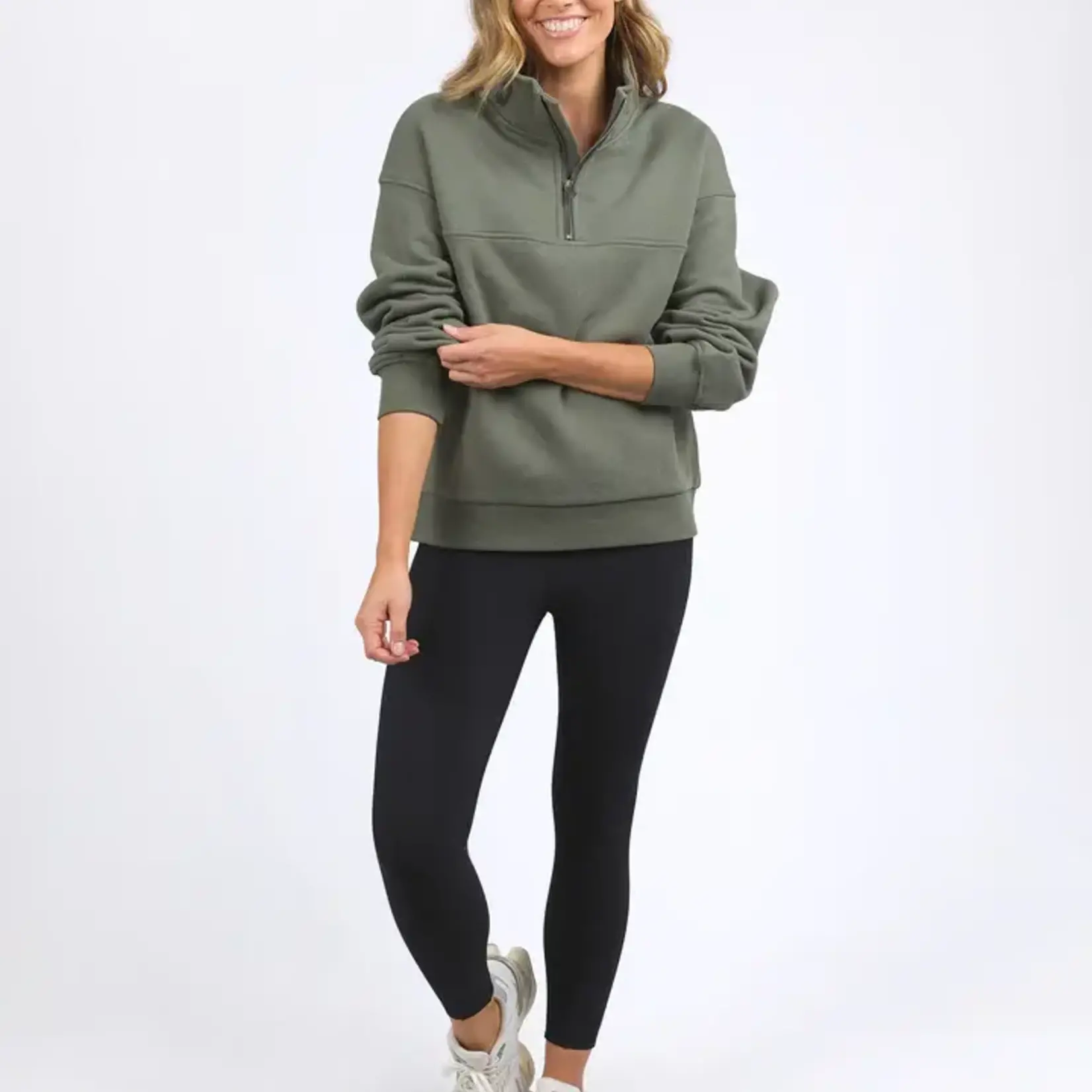 Foxwood College Zip Crew - Khaki