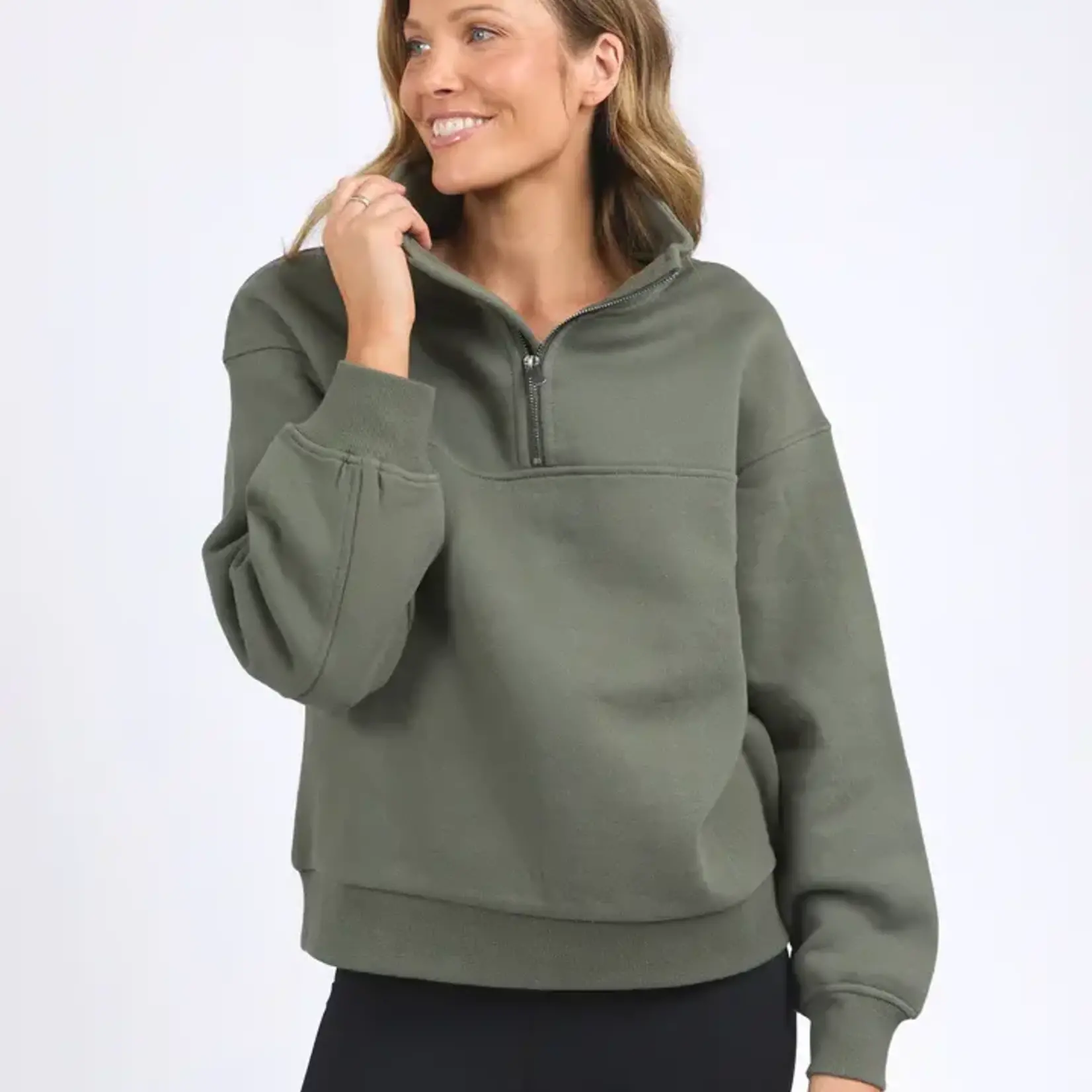 Foxwood College Zip Crew - Khaki