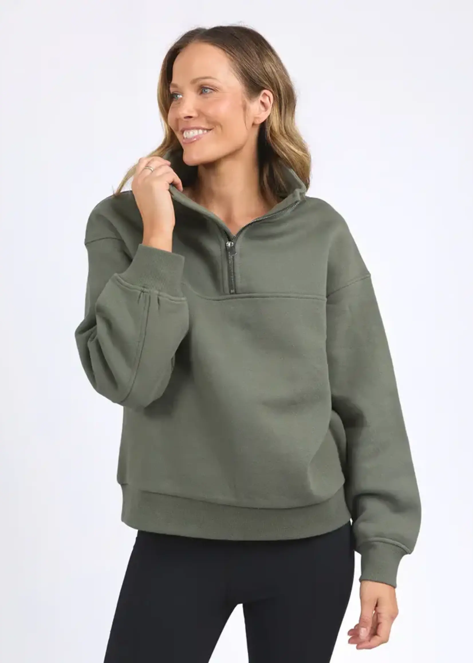 Foxwood College Zip Crew - Khaki