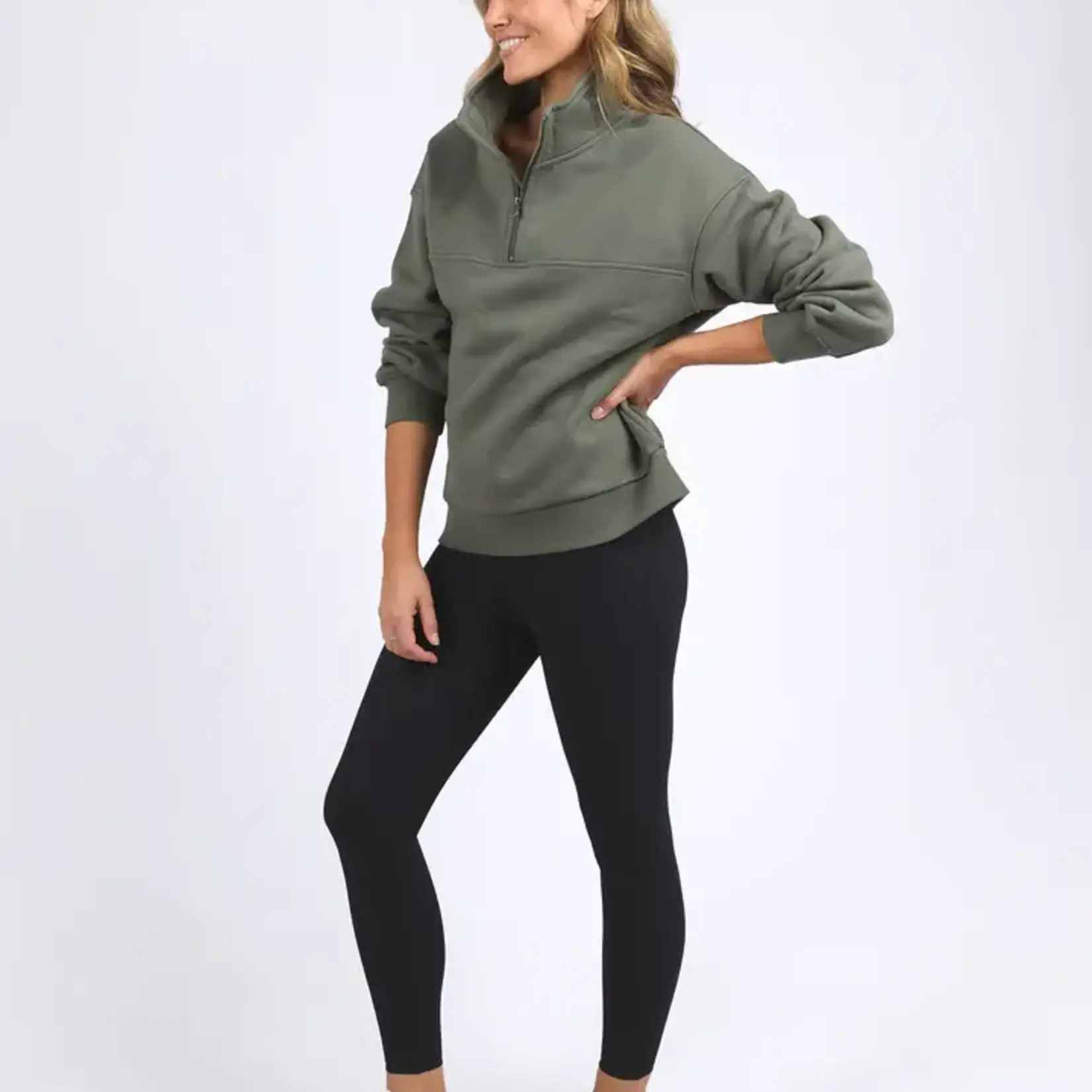 Foxwood College Zip Crew - Khaki