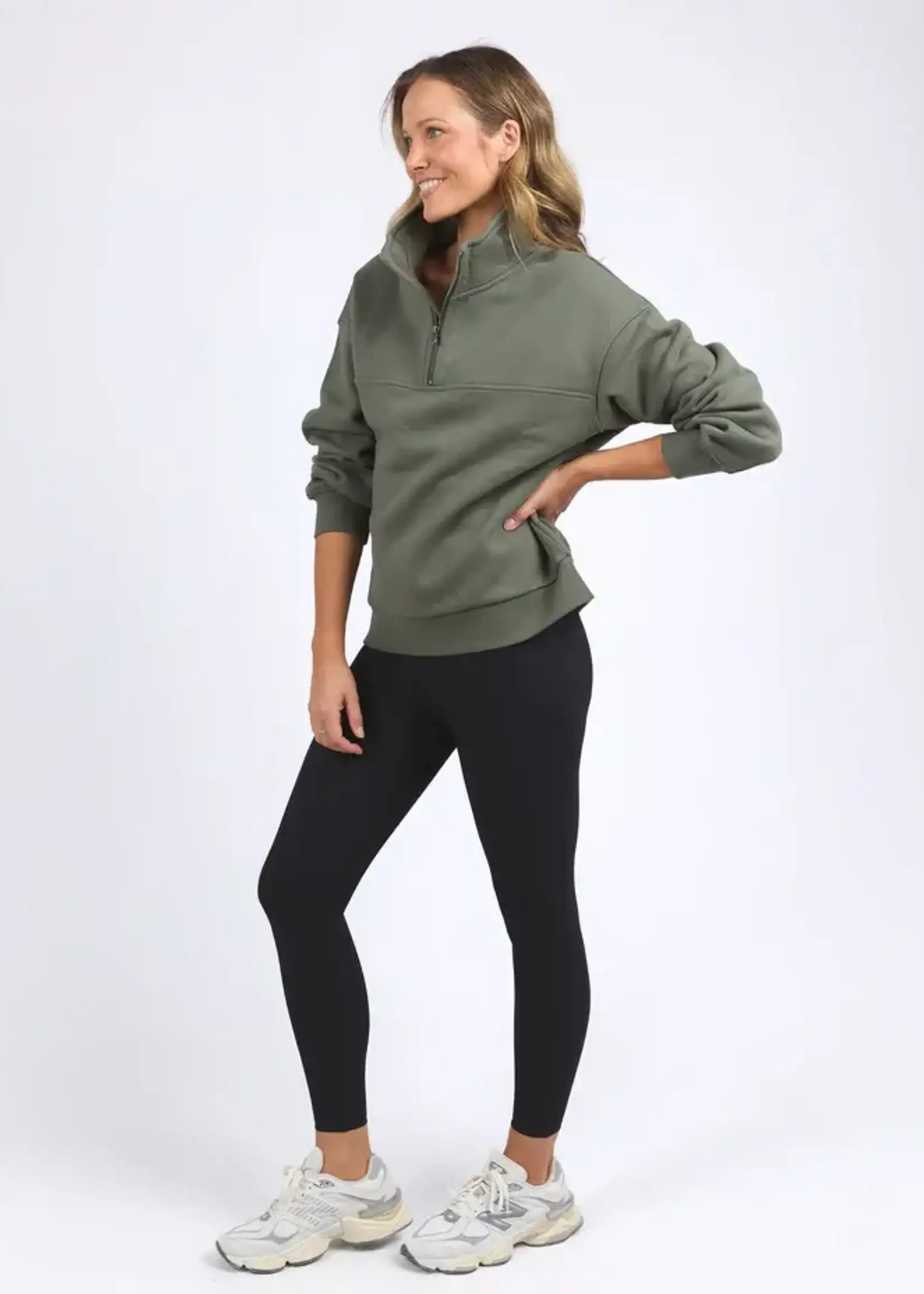 Foxwood College Zip Crew - Khaki