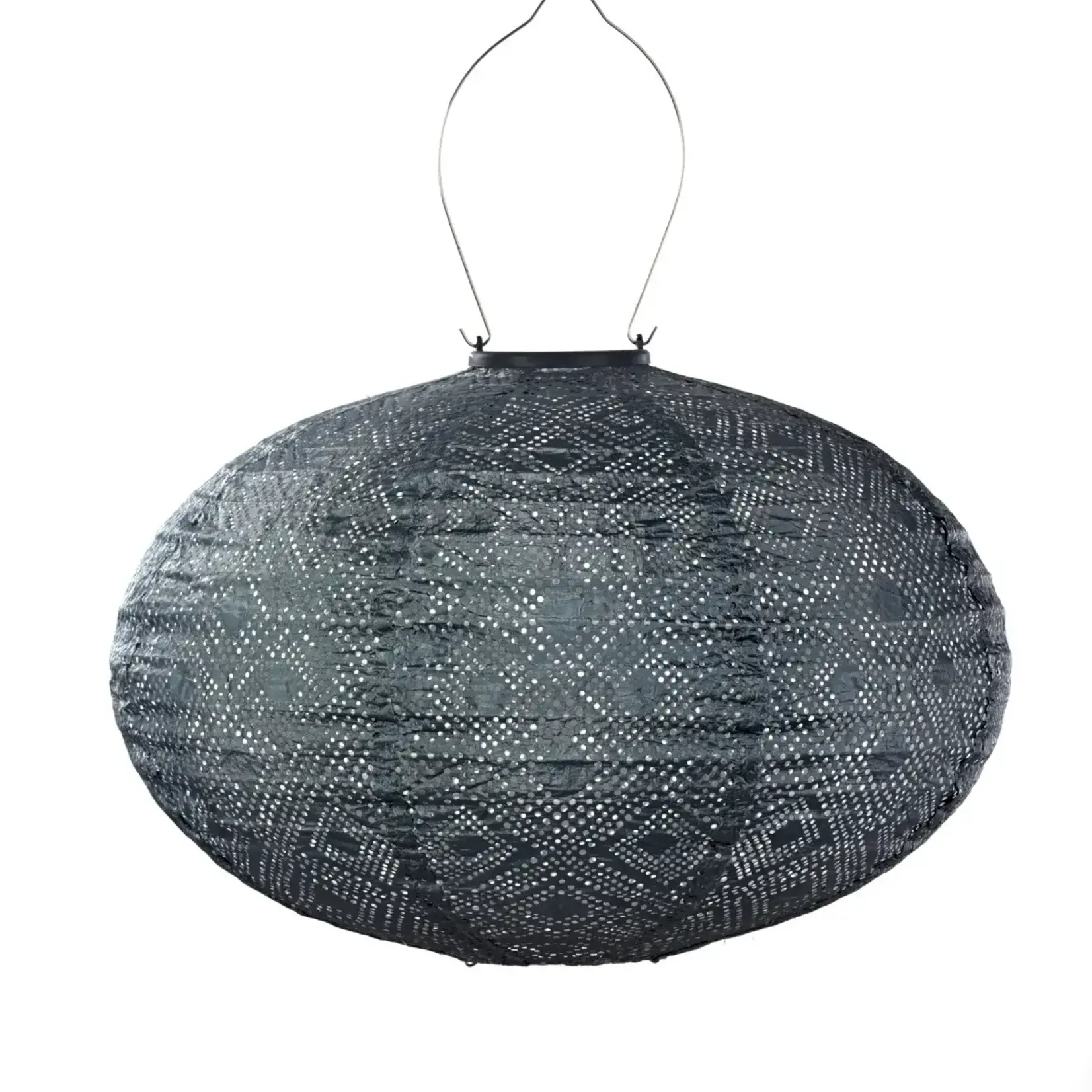 Solar Lantern - Oval 40 - Grey Blue