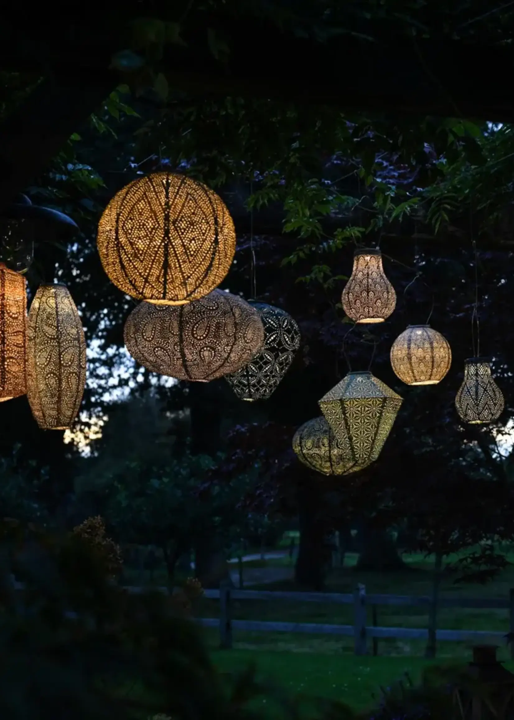 Solar Lantern - Oval 40 - Grey Blue