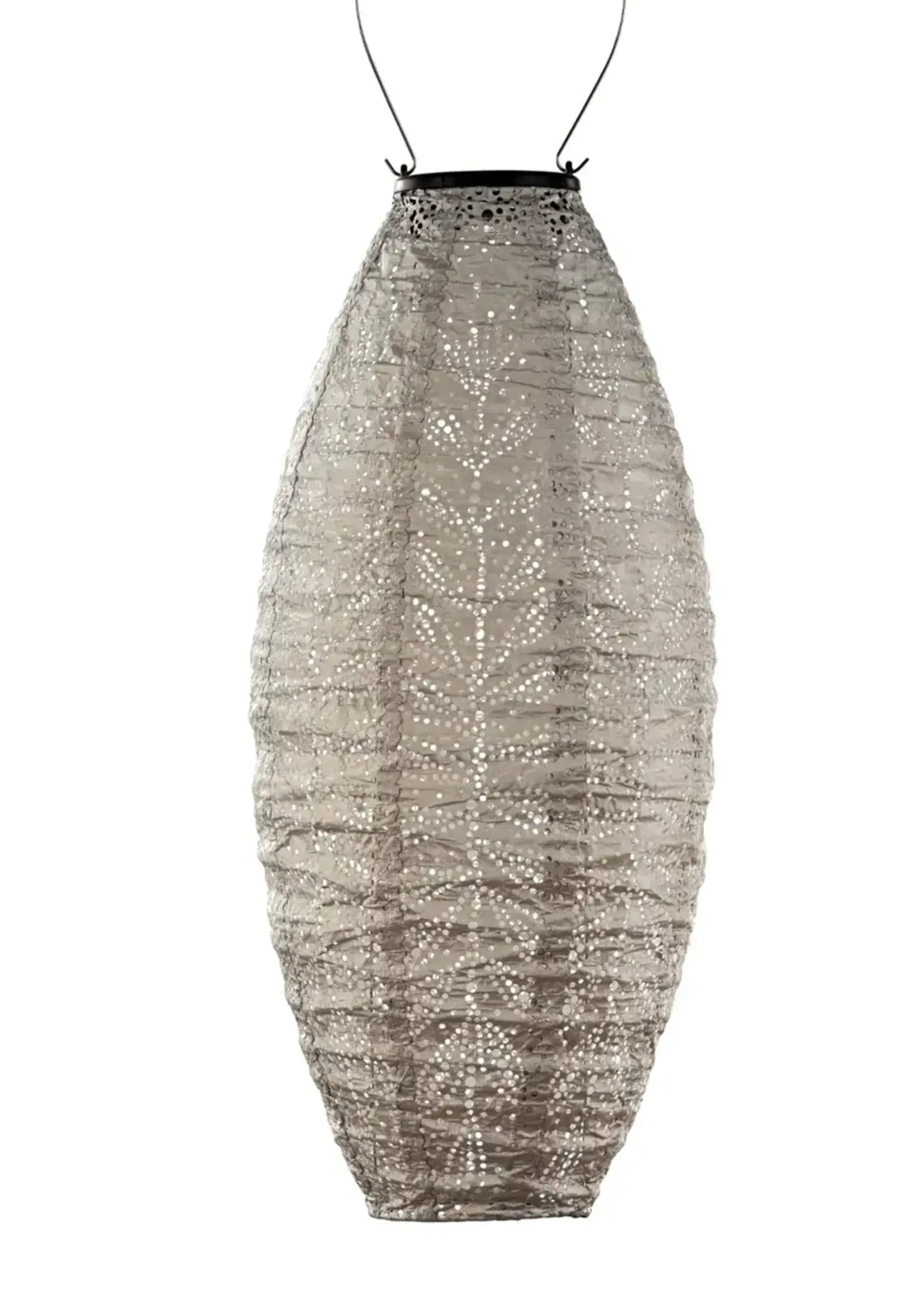 Solar Lantern - Long Oval 20 - Light Taupe