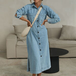 Ceres Life Long Sleeve Yoke Detail Midi Dress