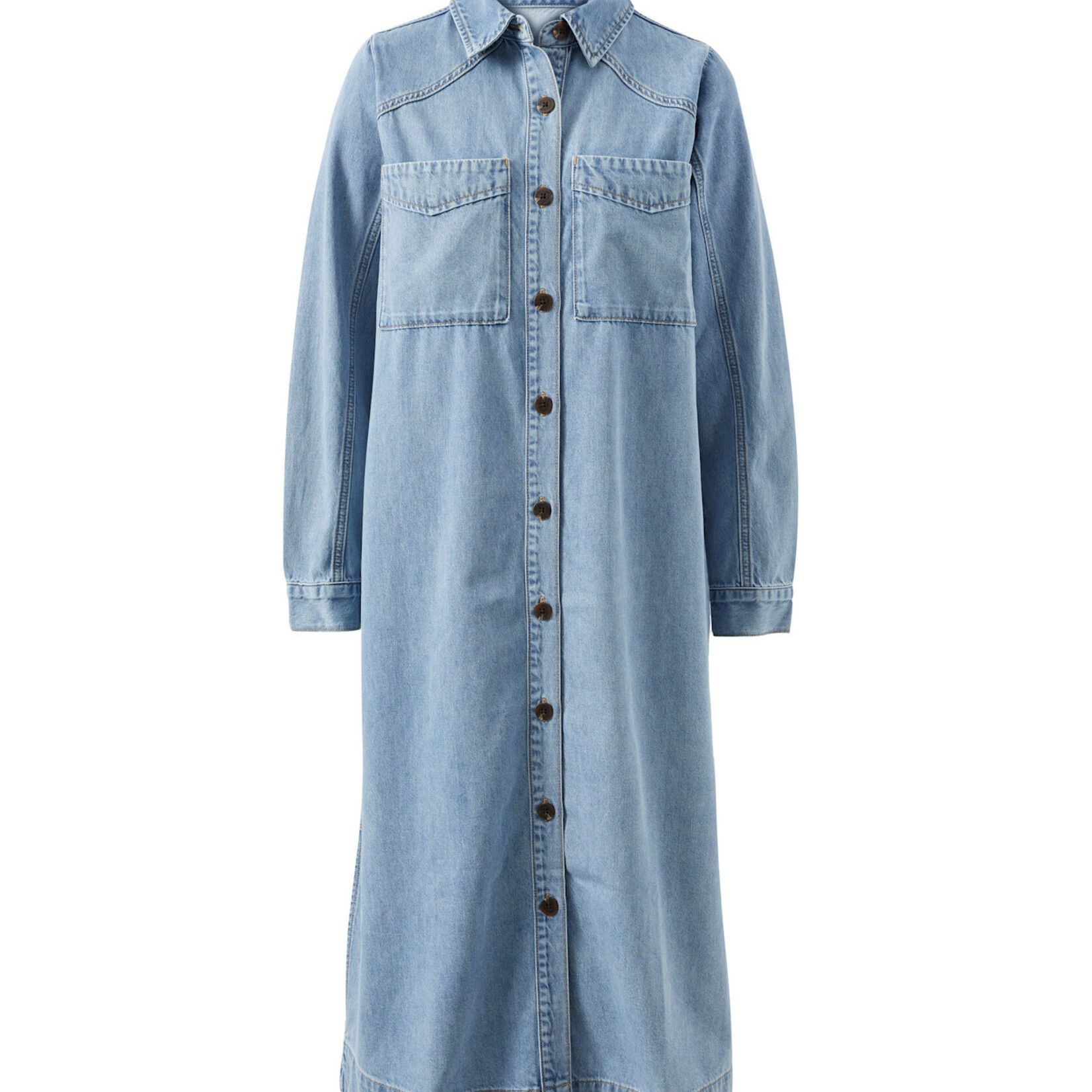 Ceres Life Long Sleeve Yoke Detail Midi Dress