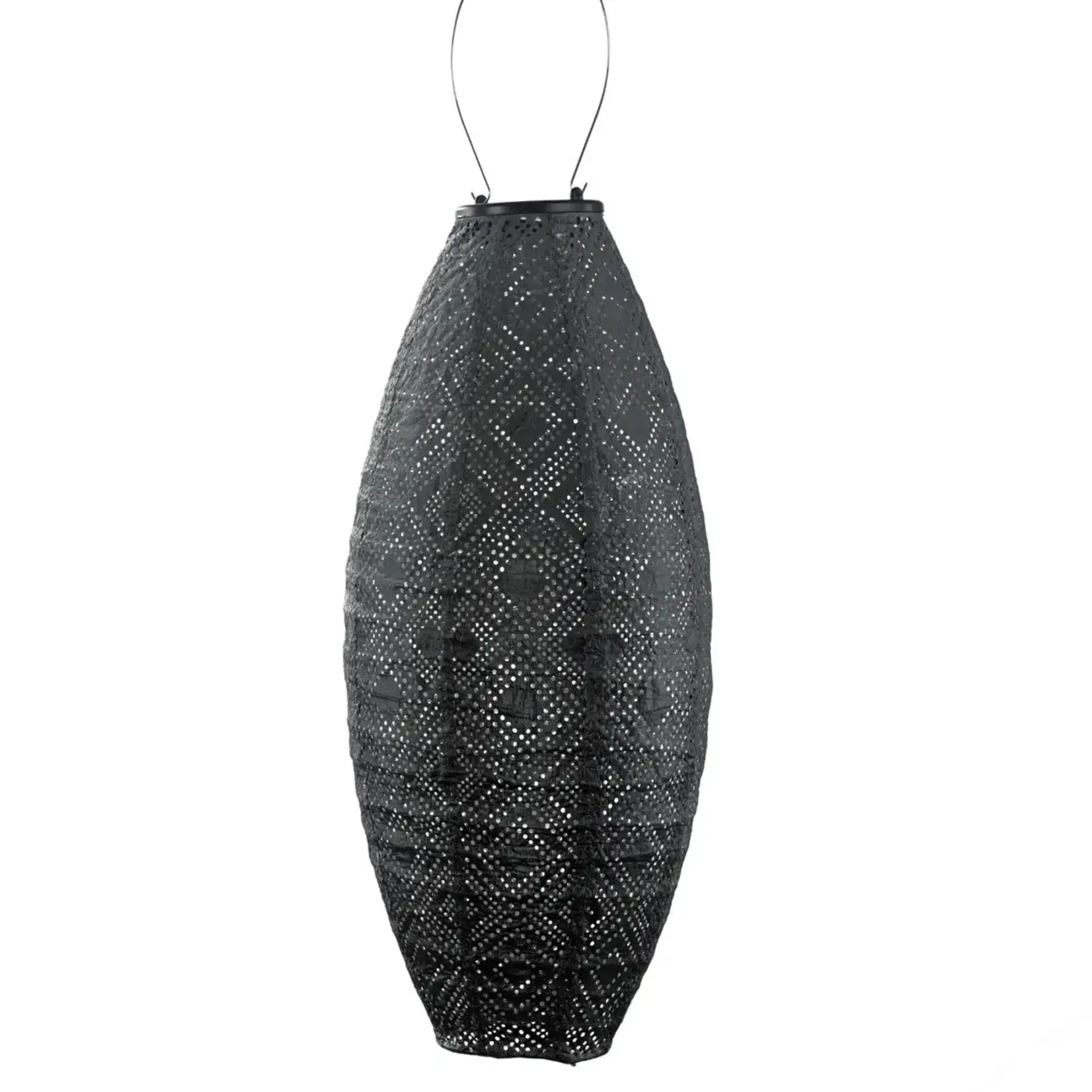Solar Lantern - Long Oval 20 - Dark Grey