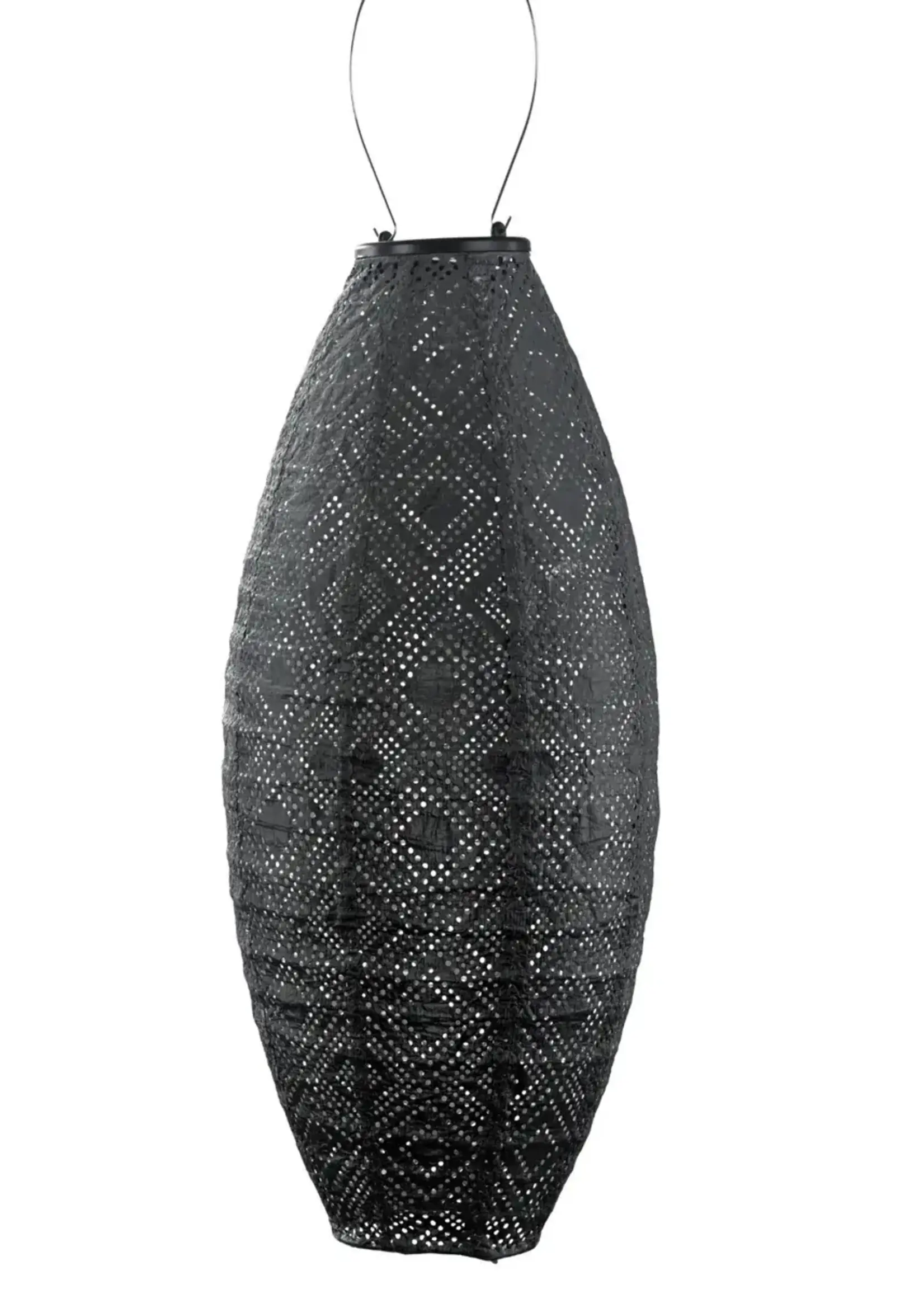 Solar Lantern - Long Oval 20 - Dark Grey