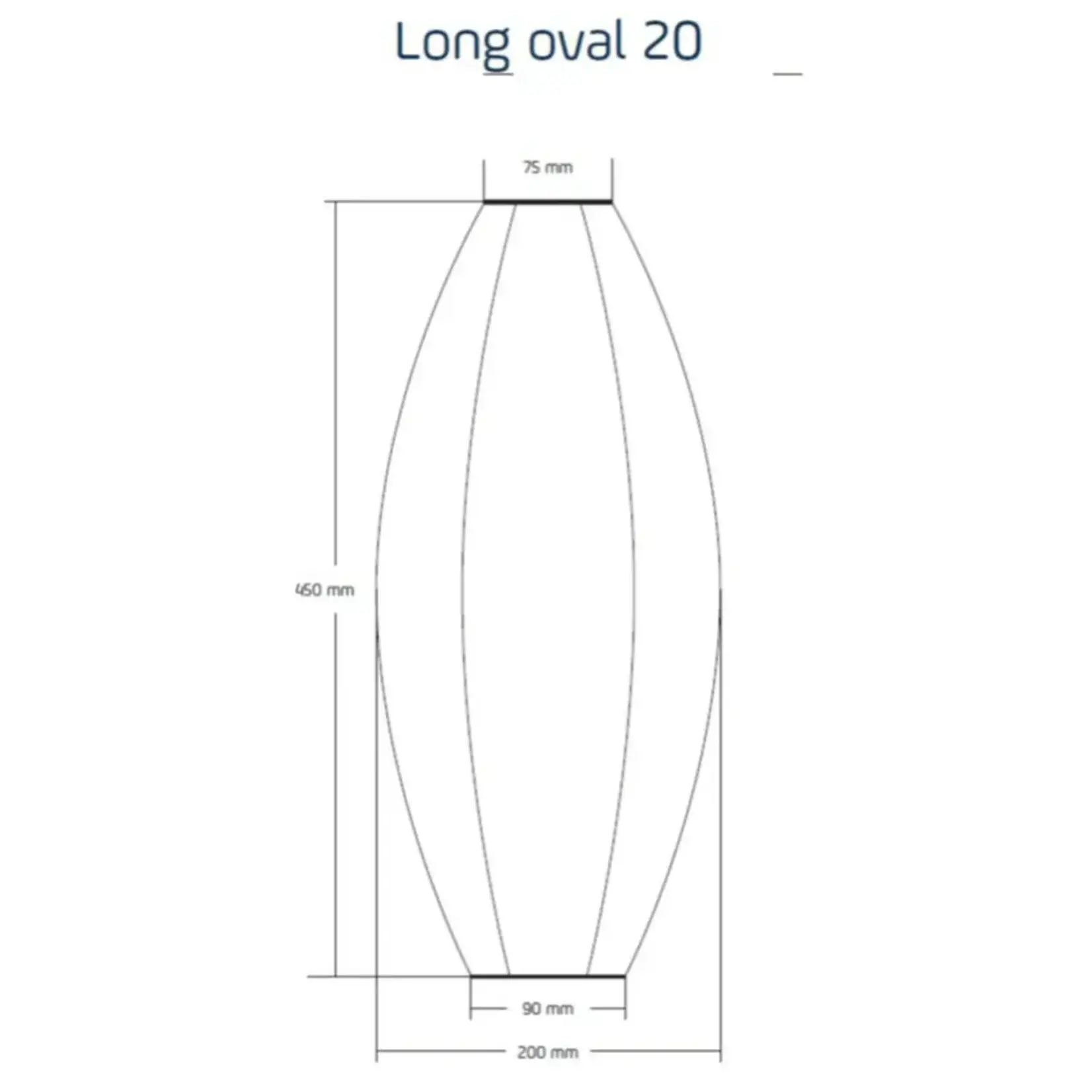 Solar Lantern - Long Oval 20 - Dark Grey