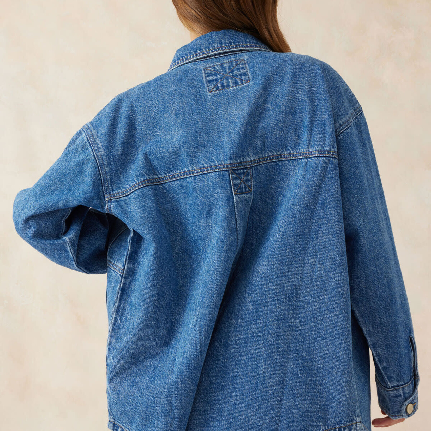 Ceres Life Bobbi Side Pocket Denim Shacket/Fresh