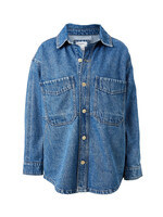 Ceres Life Bobbi Side Pocket Denim Shacket/Fresh Indigo
