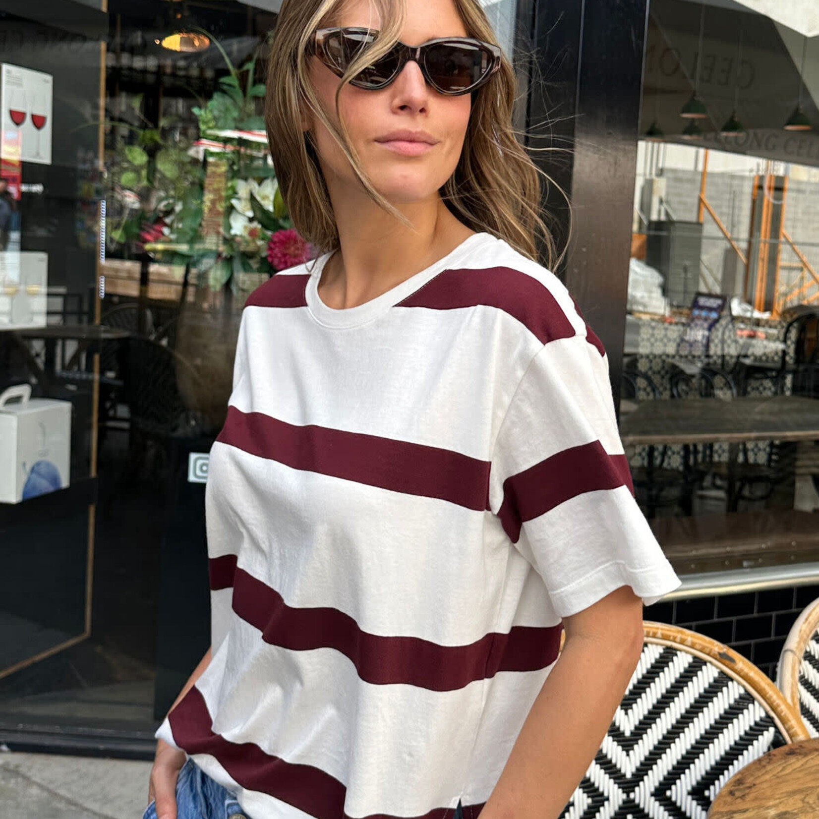 Ceres Life Stevie Slouchy Split Hem Tee/Winter