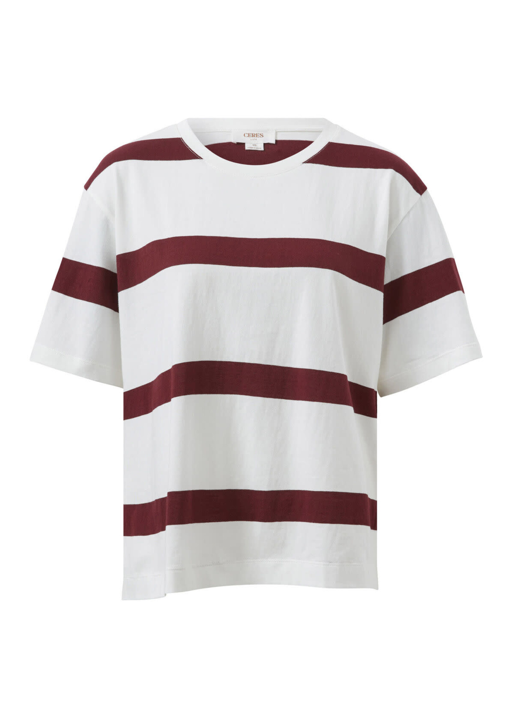 Ceres Life Stevie Slouchy Split Hem Tee - Burgundy