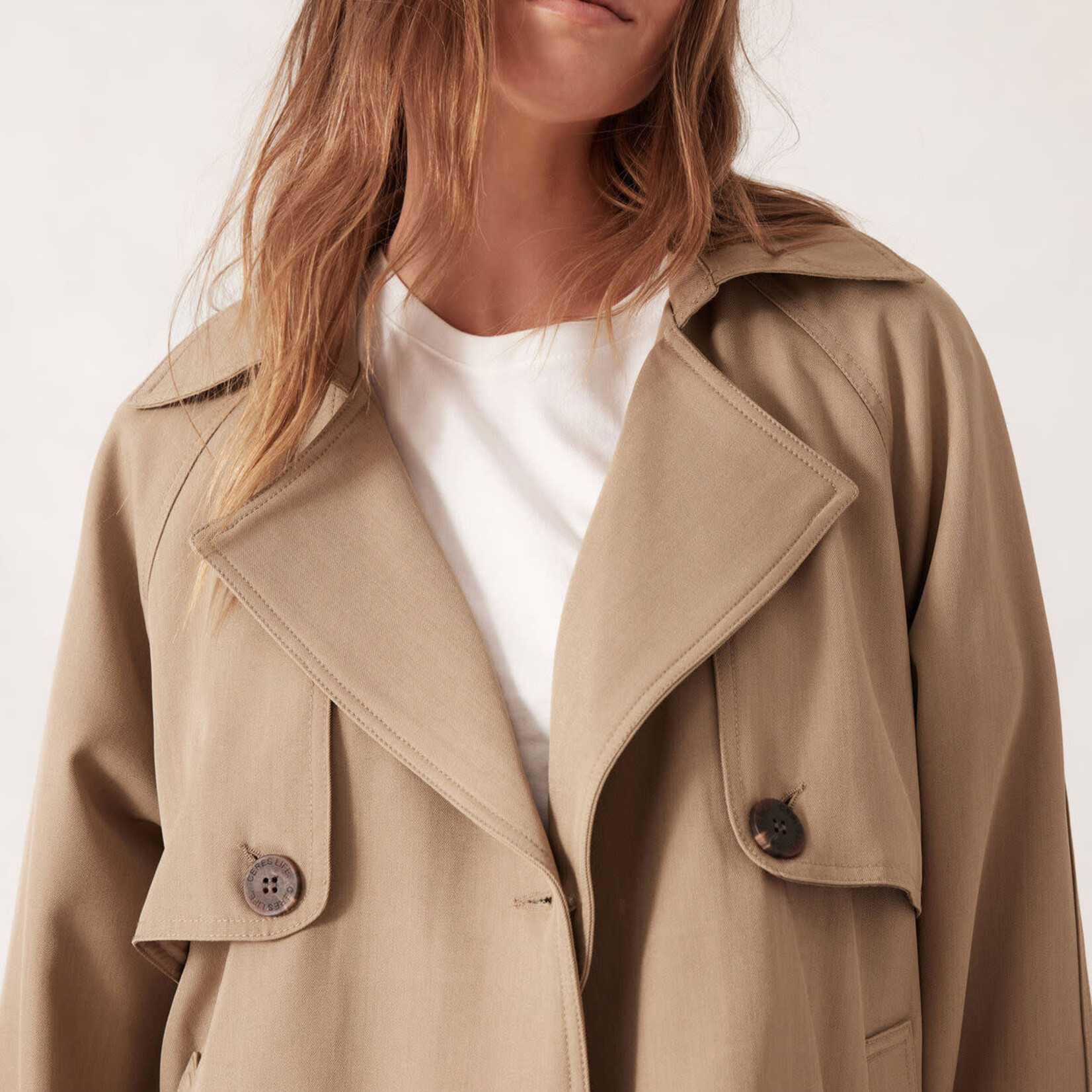 Ceres Life Short Trench Coat
